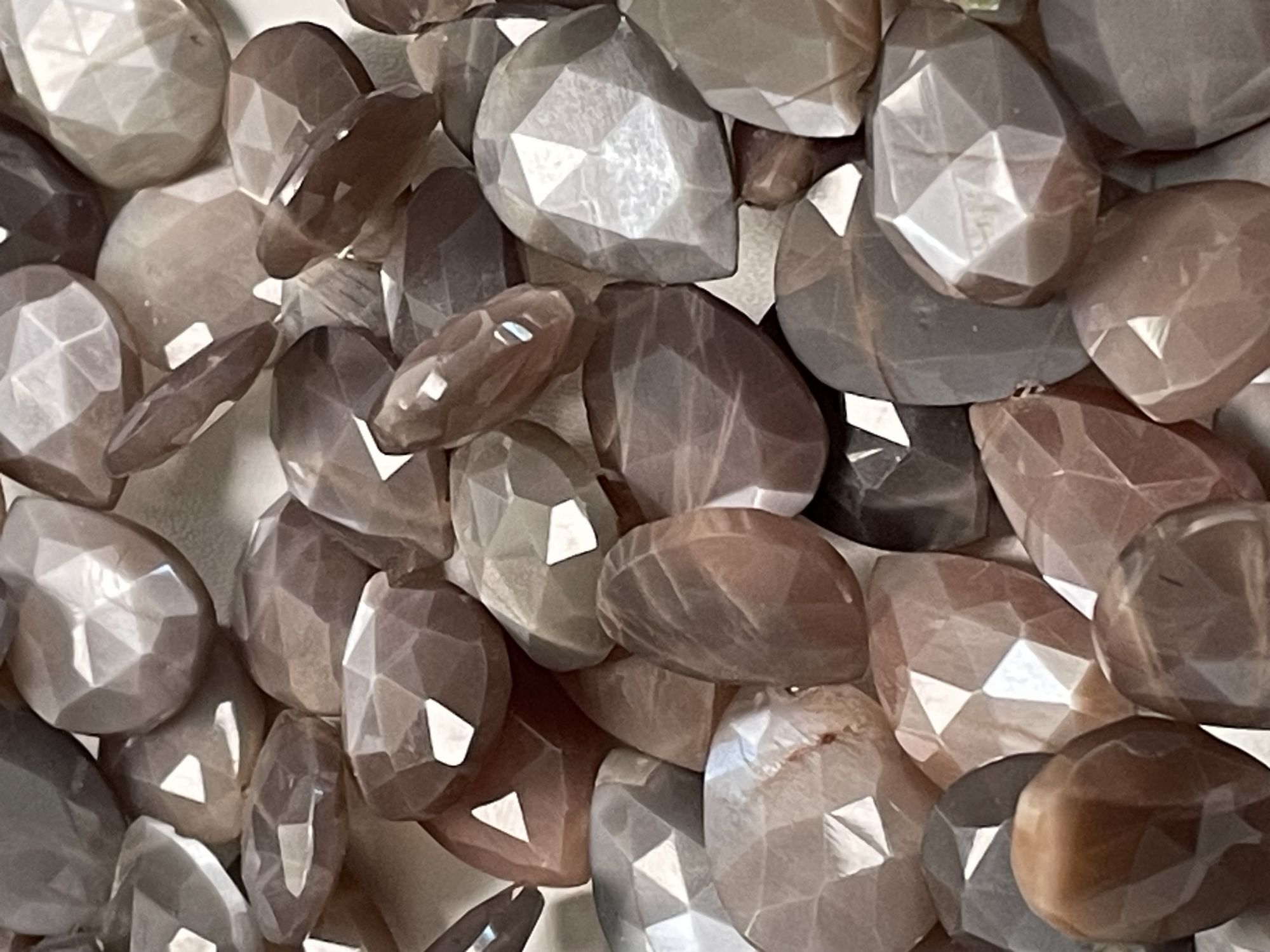 Chocolate Moonstone Pear Faceted