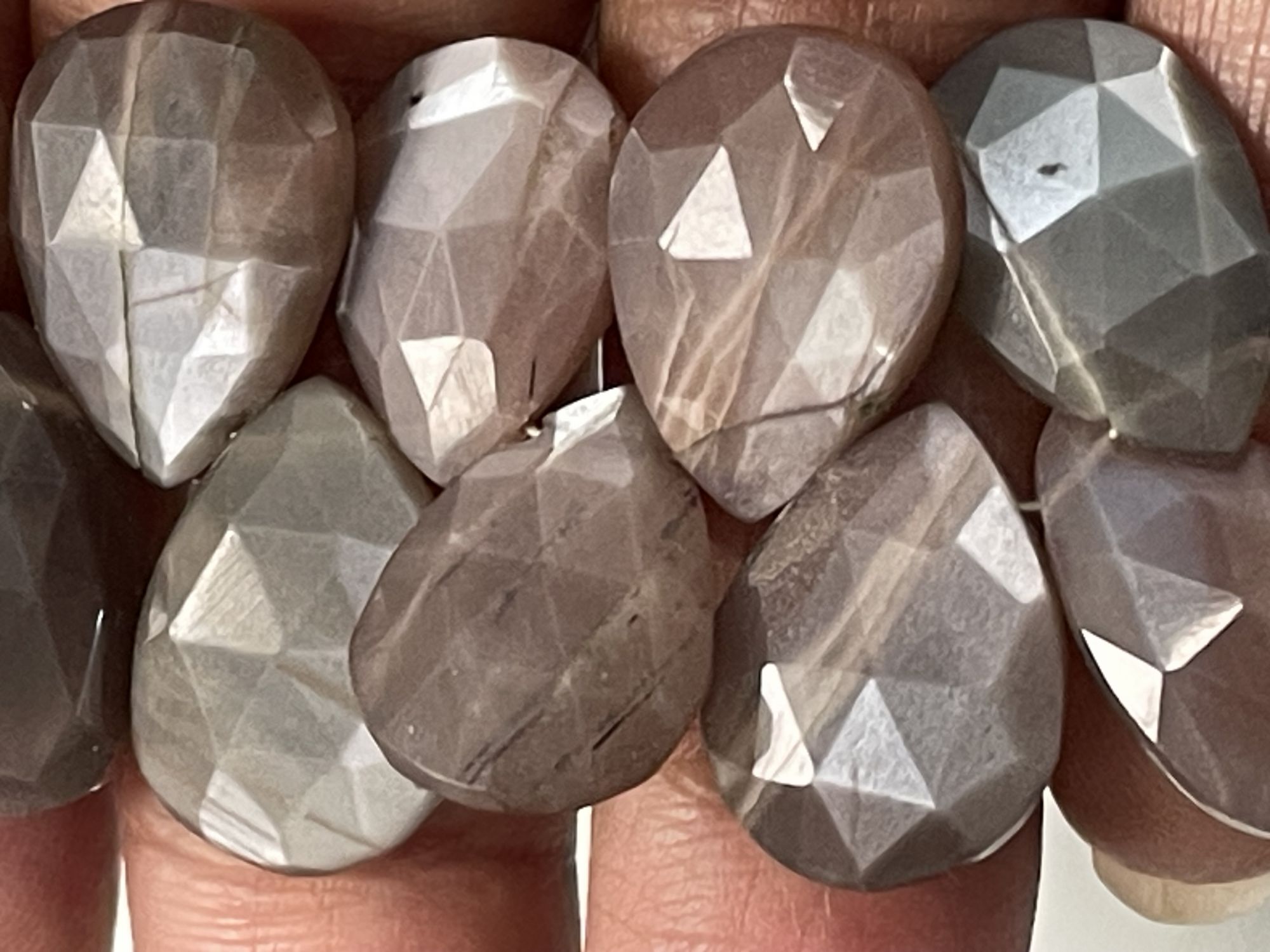 Chocolate Moonstone Pear Faceted