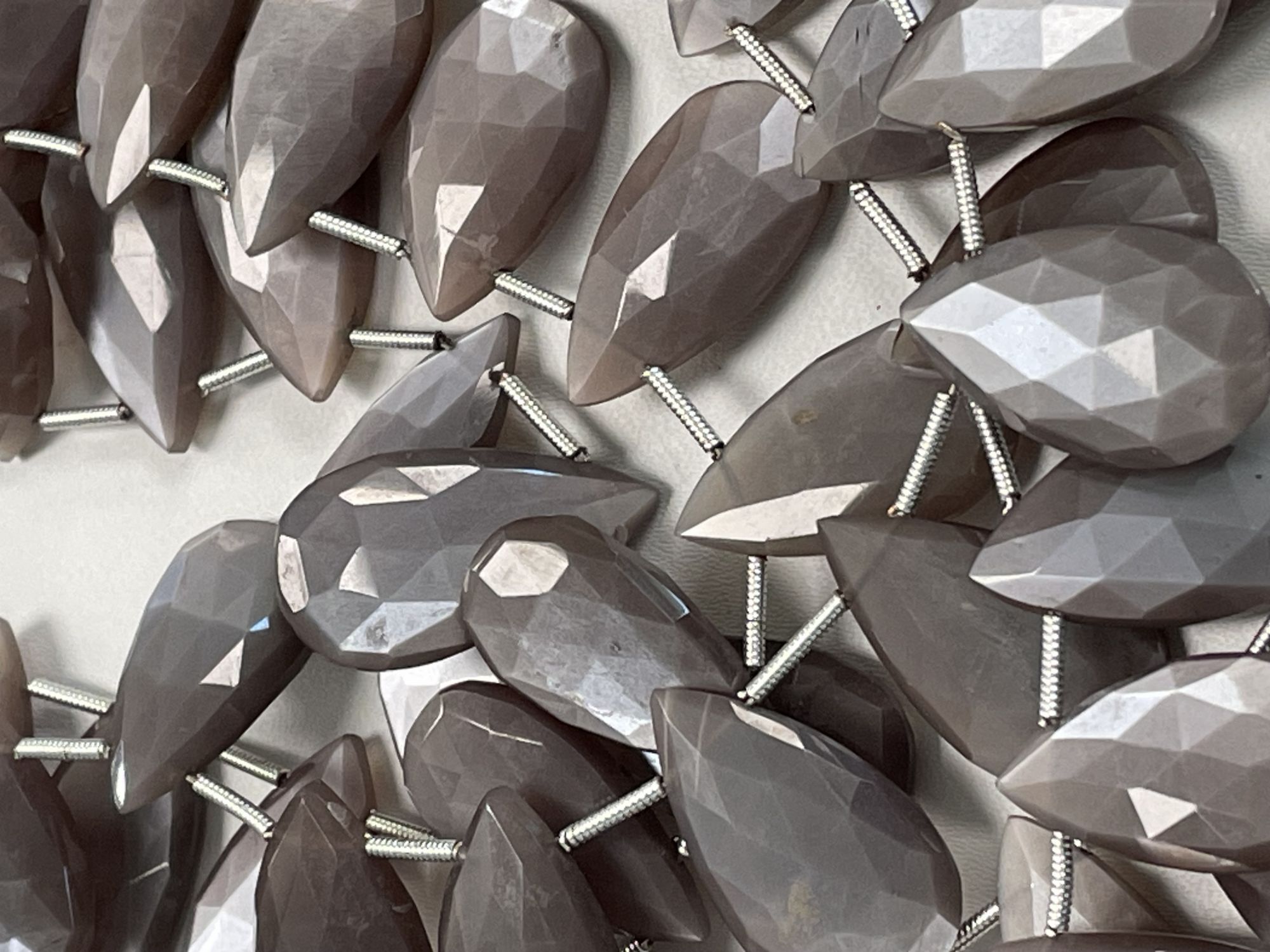 Chocolate Moonstone Pear Faceted