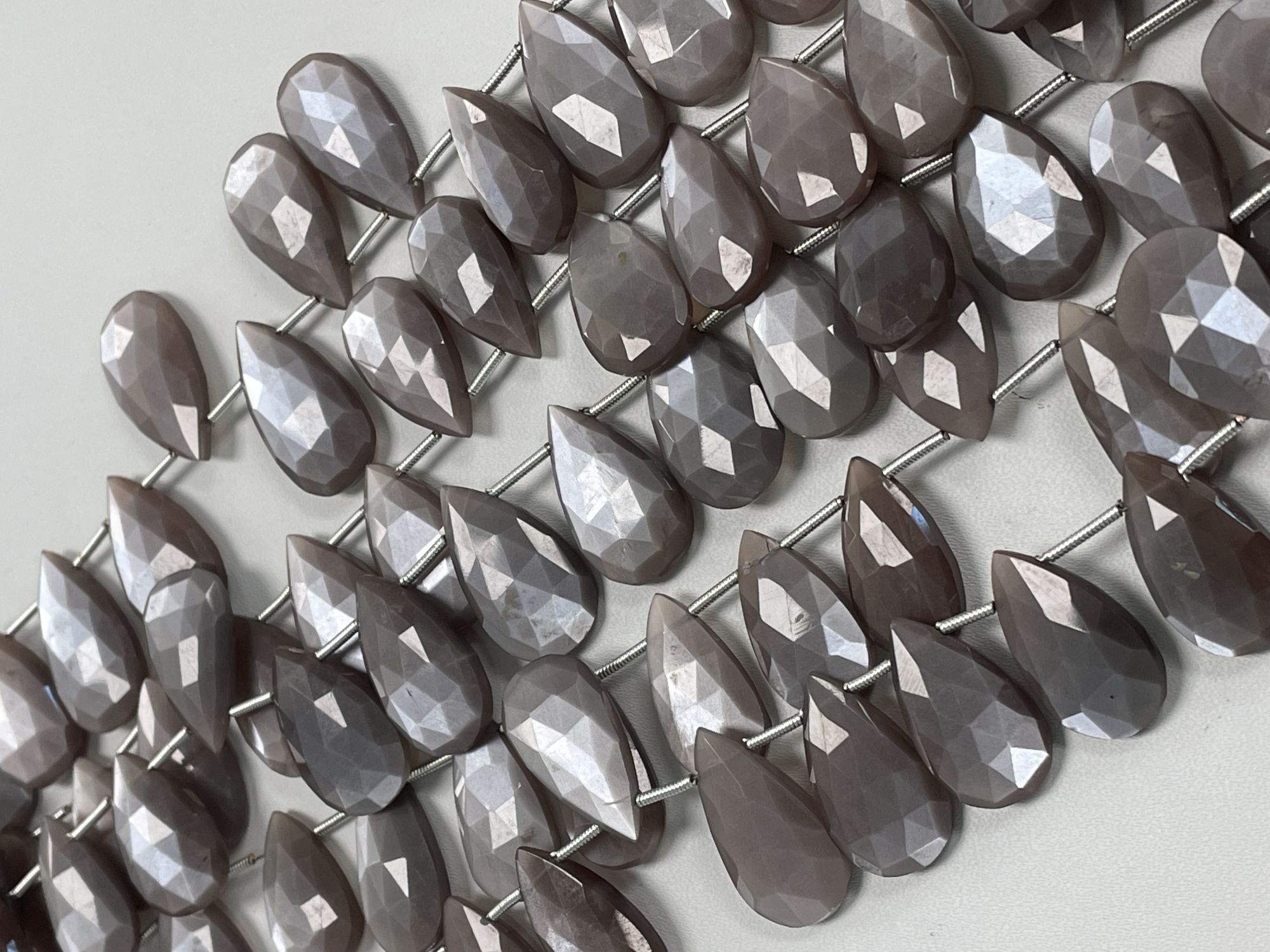 Chocolate Moonstone Pear Faceted