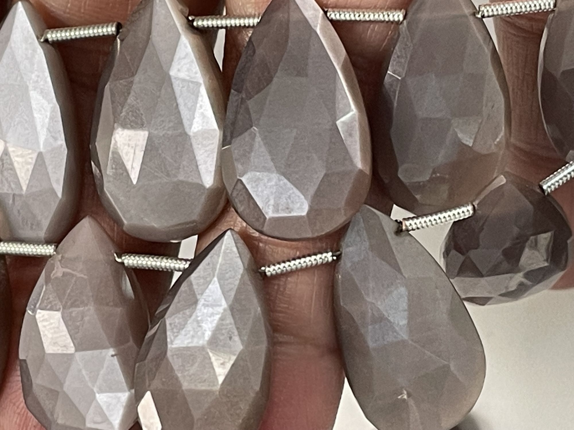 Chocolate Moonstone Pear Faceted