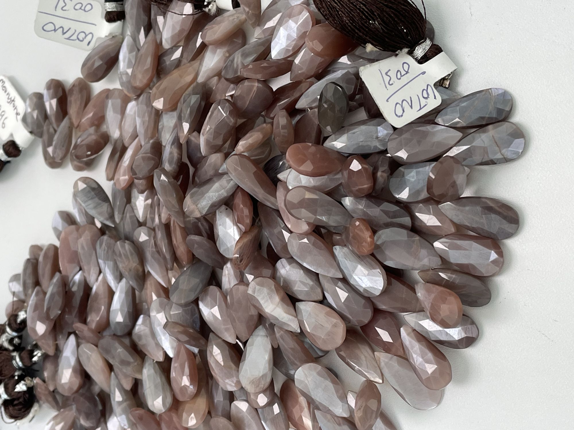 Chocolate Moonstone Long Pear Faceted