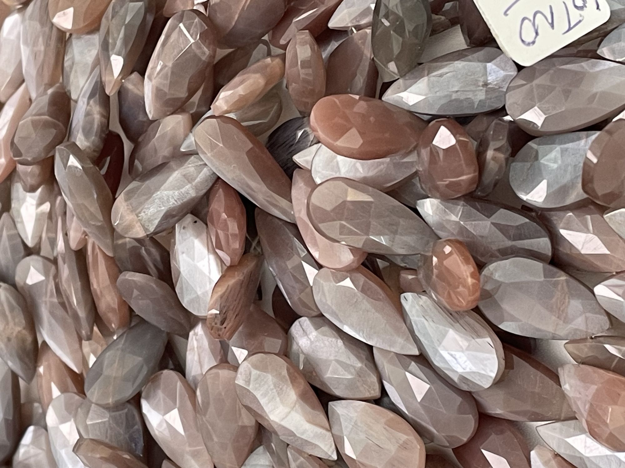 Chocolate Moonstone Long Pear Faceted