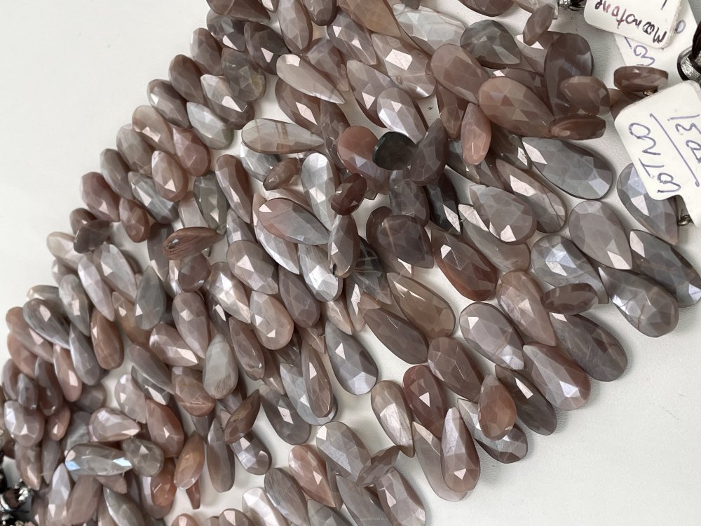 Chocolate Moonstone Long Pear Faceted