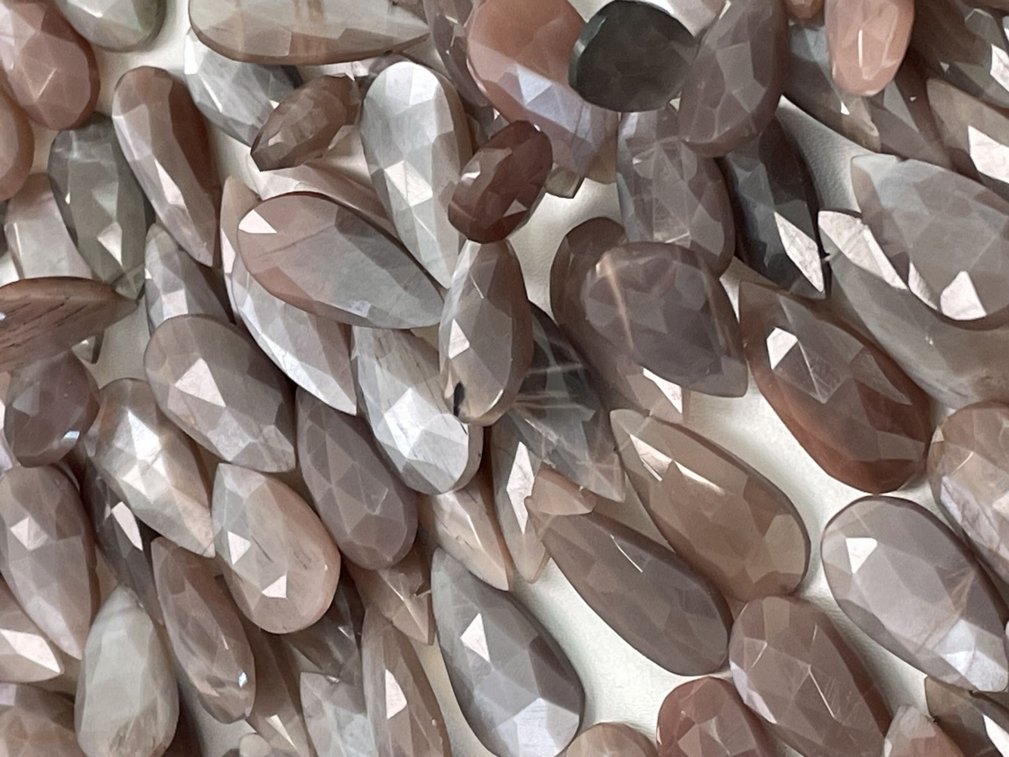 Chocolate Moonstone Long Pear Faceted