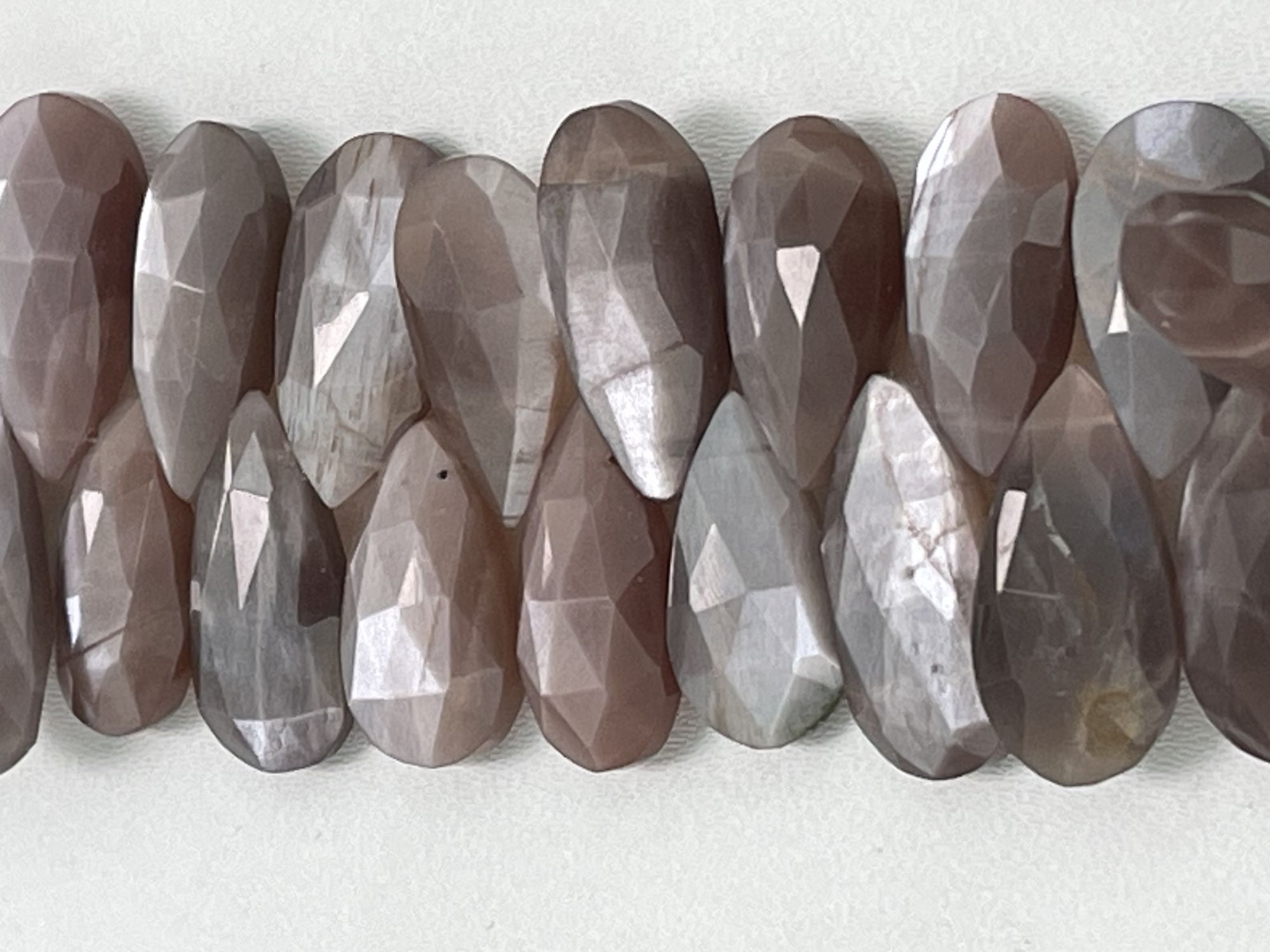 Chocolate Moonstone Long Pear Faceted