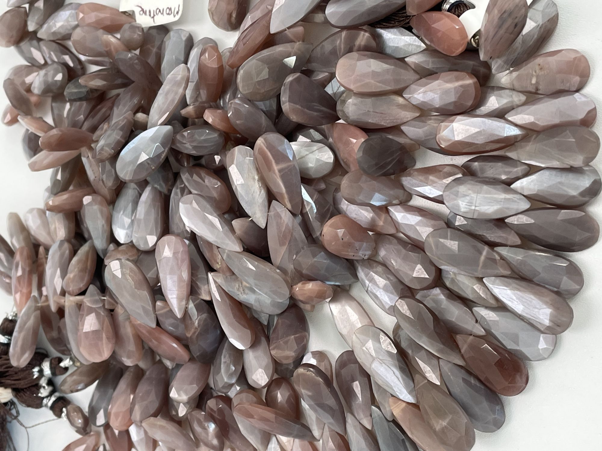 Chocolate Moonstone Long Pear Faceted