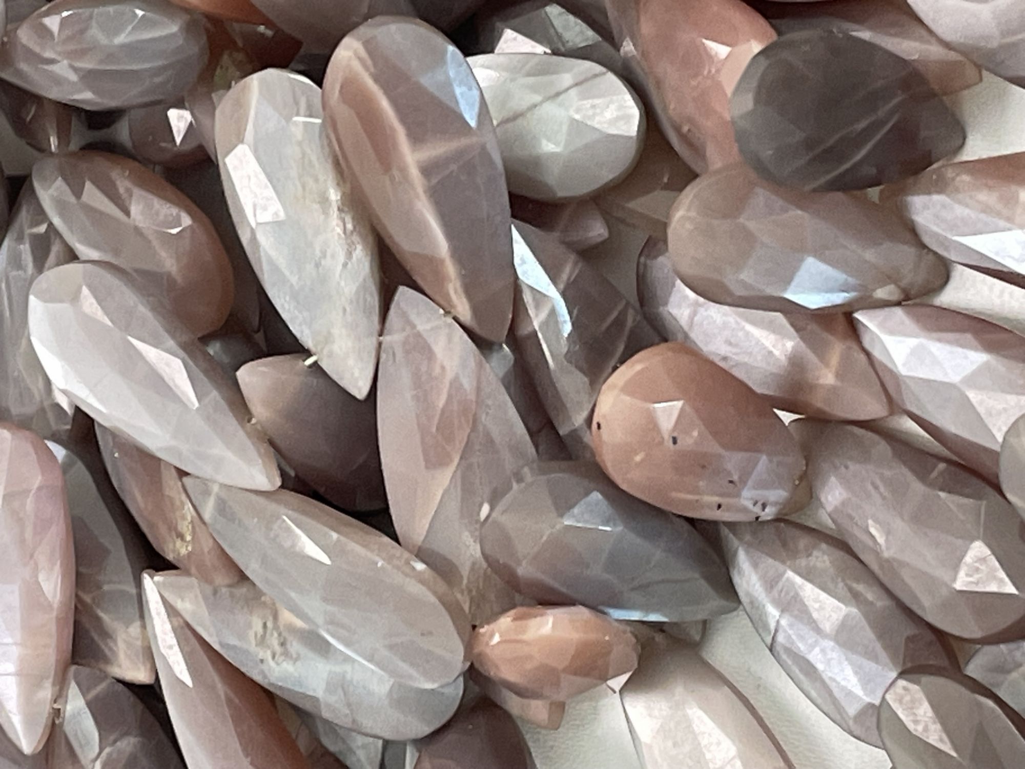 Chocolate Moonstone Long Pear Faceted