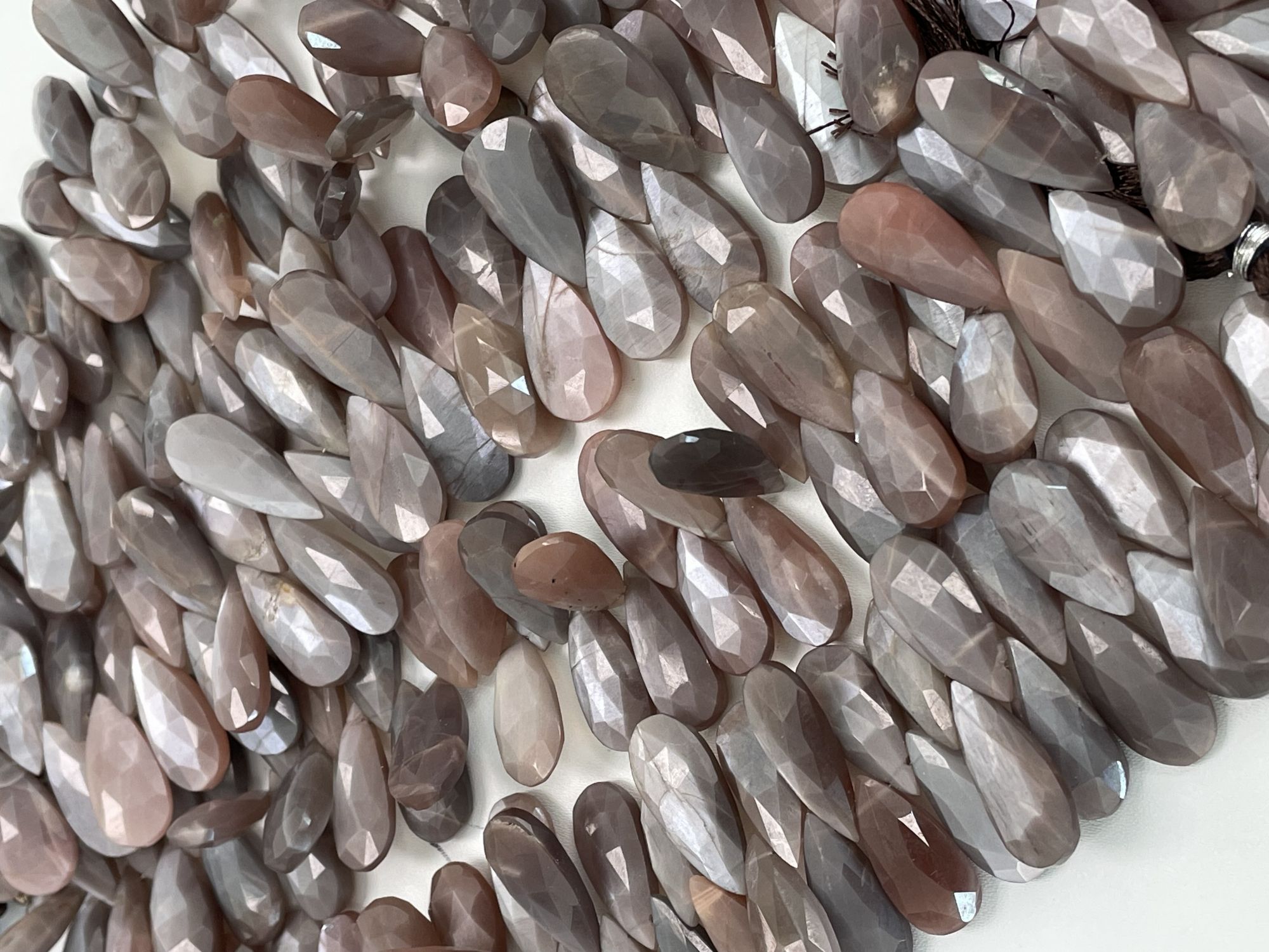 Chocolate Moonstone Long Pear Faceted