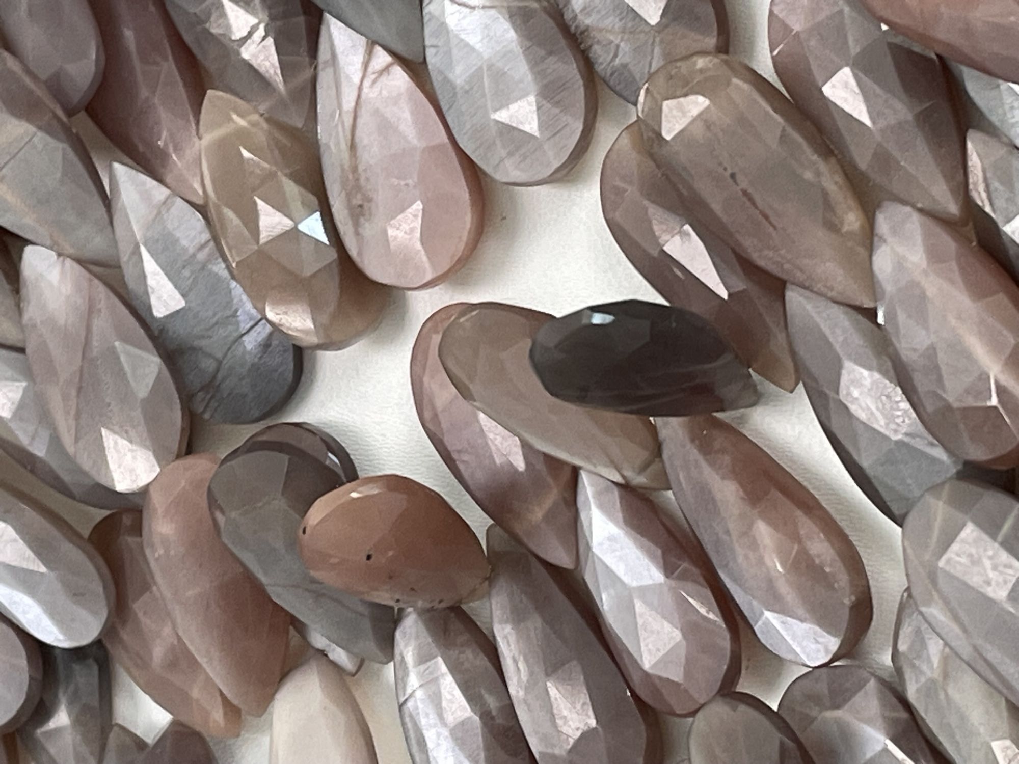 Chocolate Moonstone Long Pear Faceted