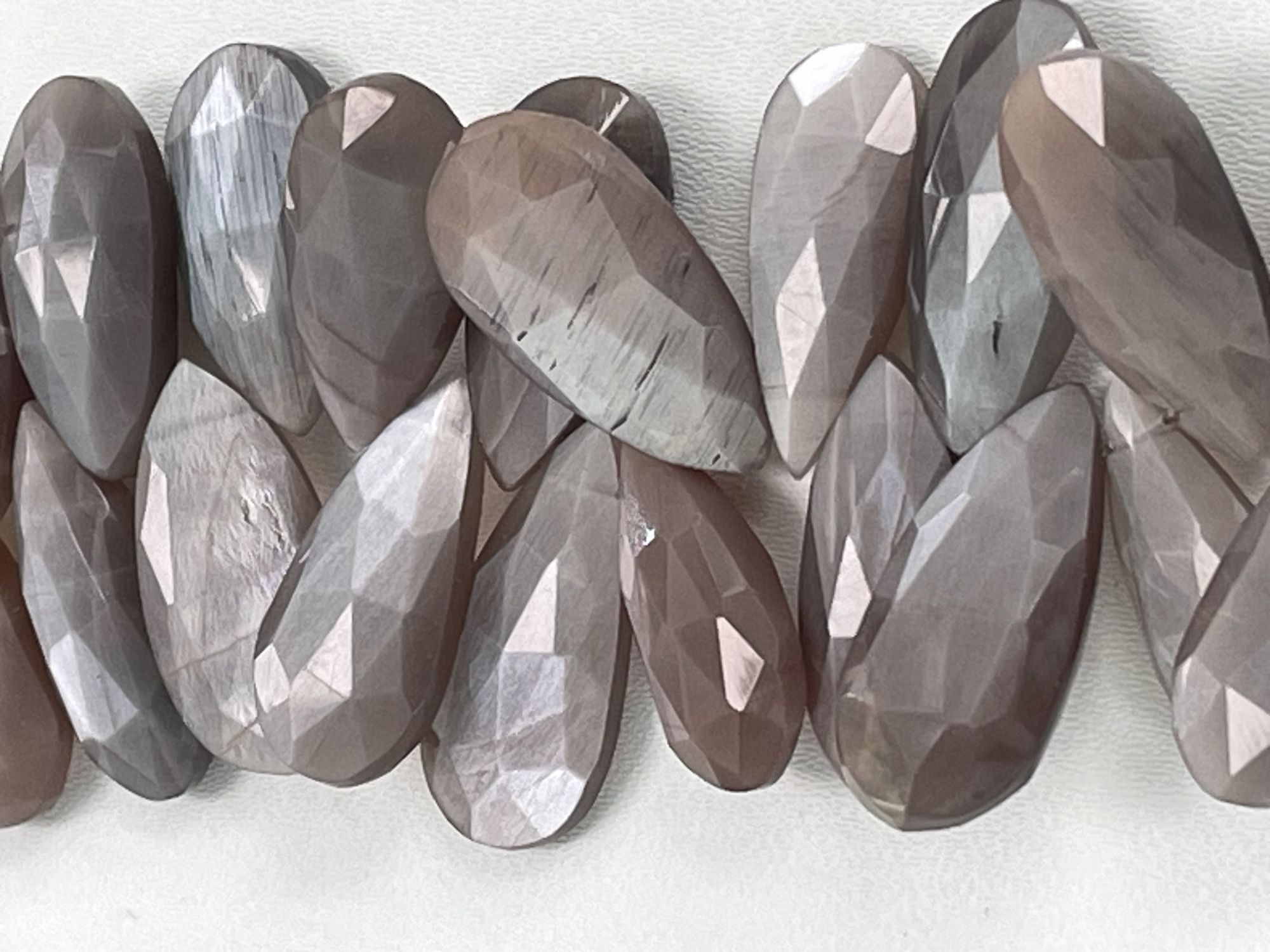Chocolate Moonstone Long Pear Faceted