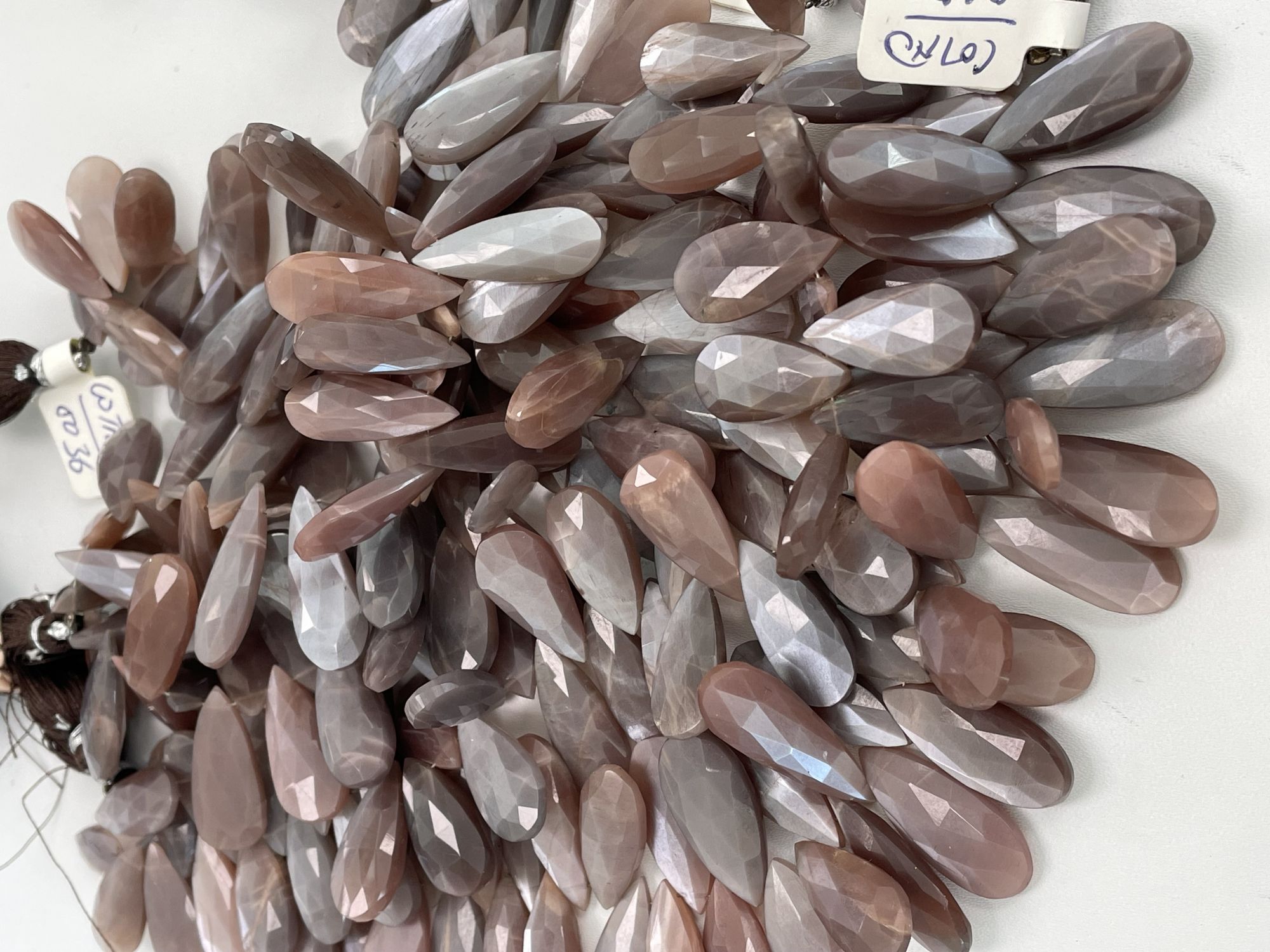 Chocolate Moonstone Long Pear Faceted