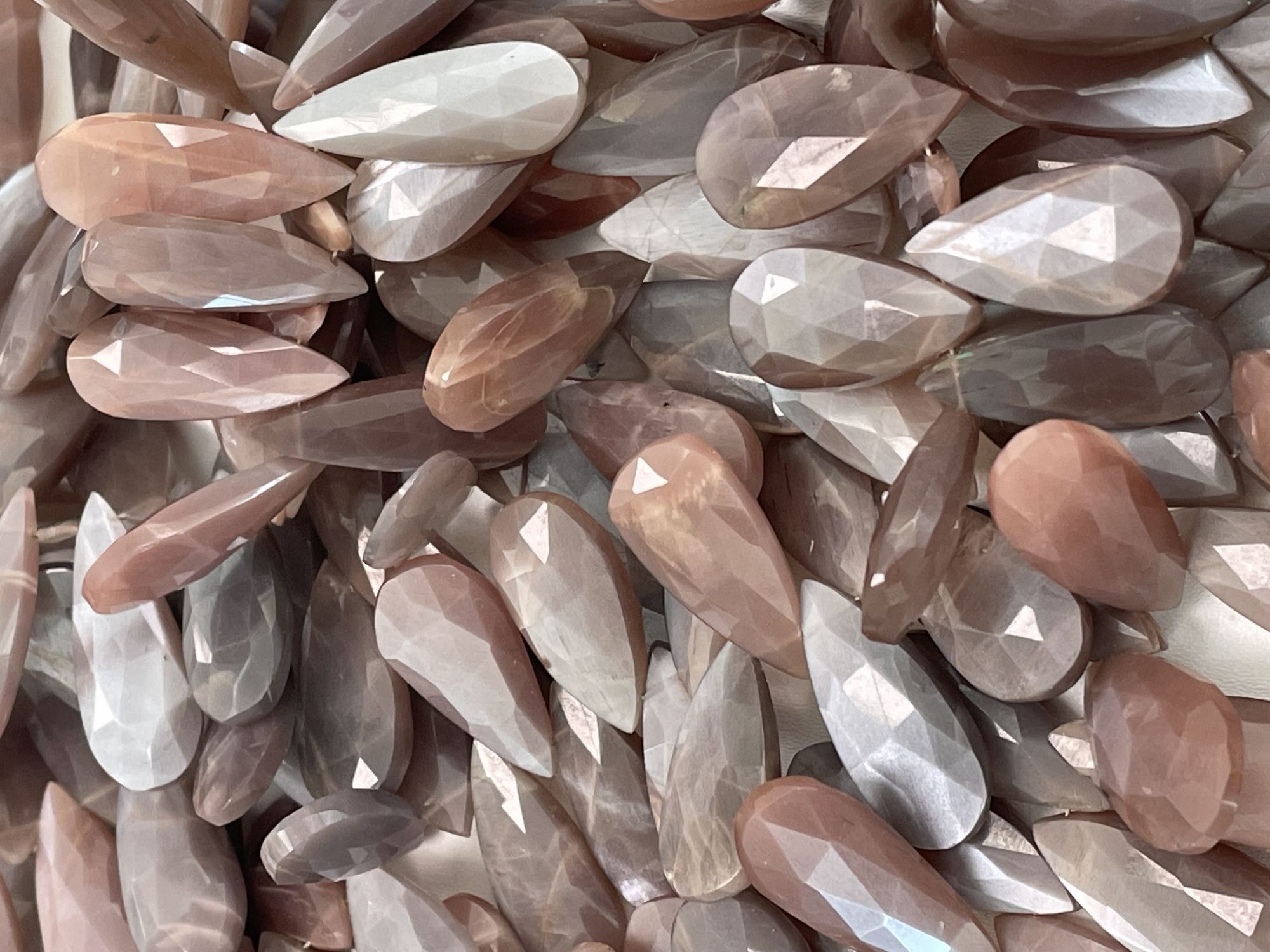 Chocolate Moonstone Long Pear Faceted