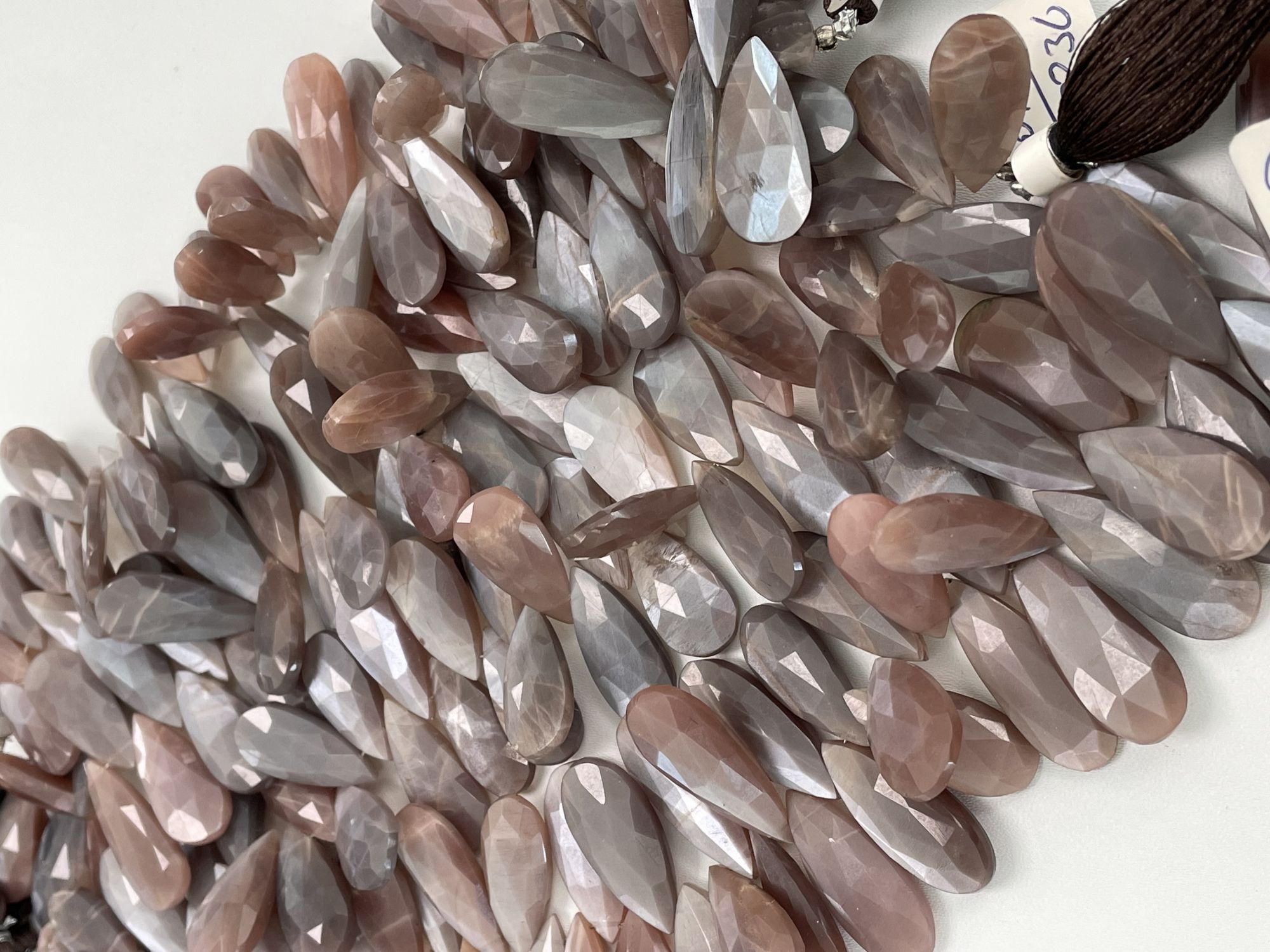 Chocolate Moonstone Long Pear Faceted