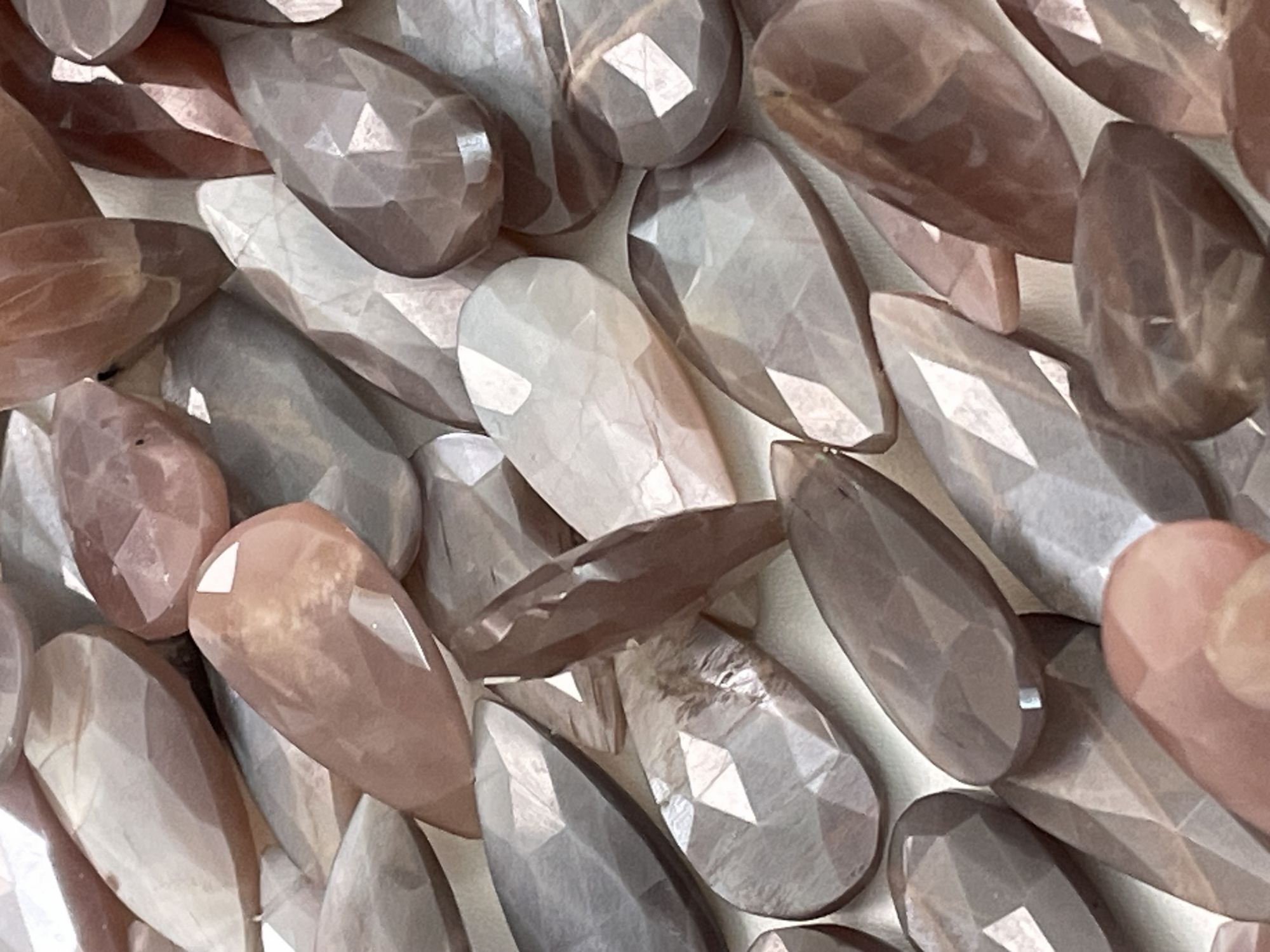 Chocolate Moonstone Long Pear Faceted