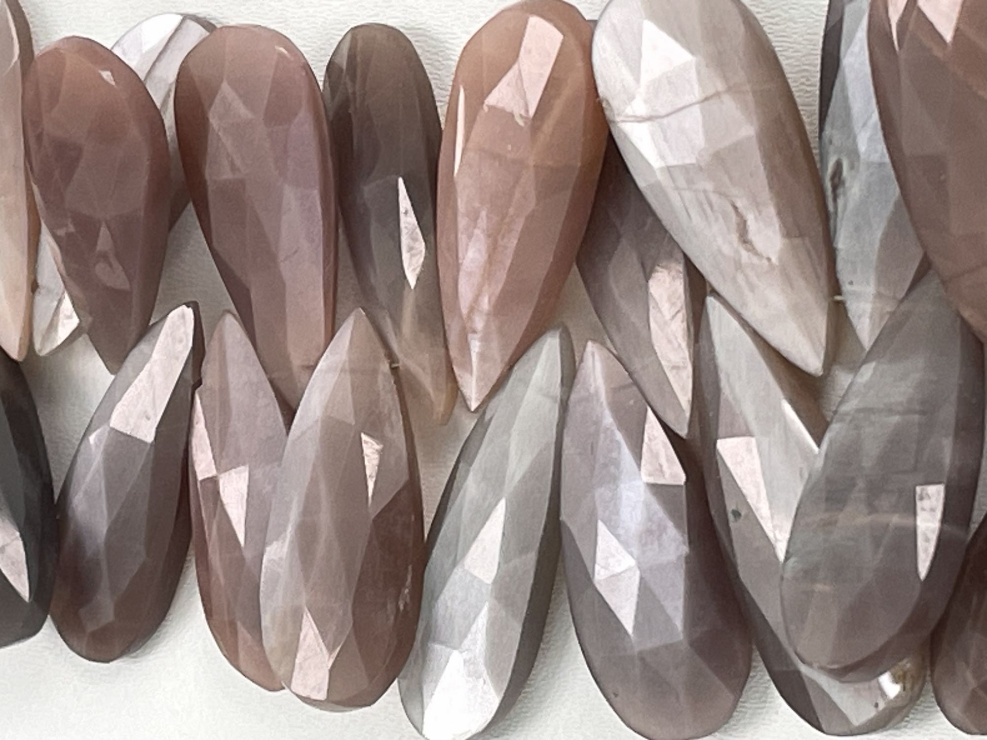 Chocolate Moonstone Long Pear Faceted