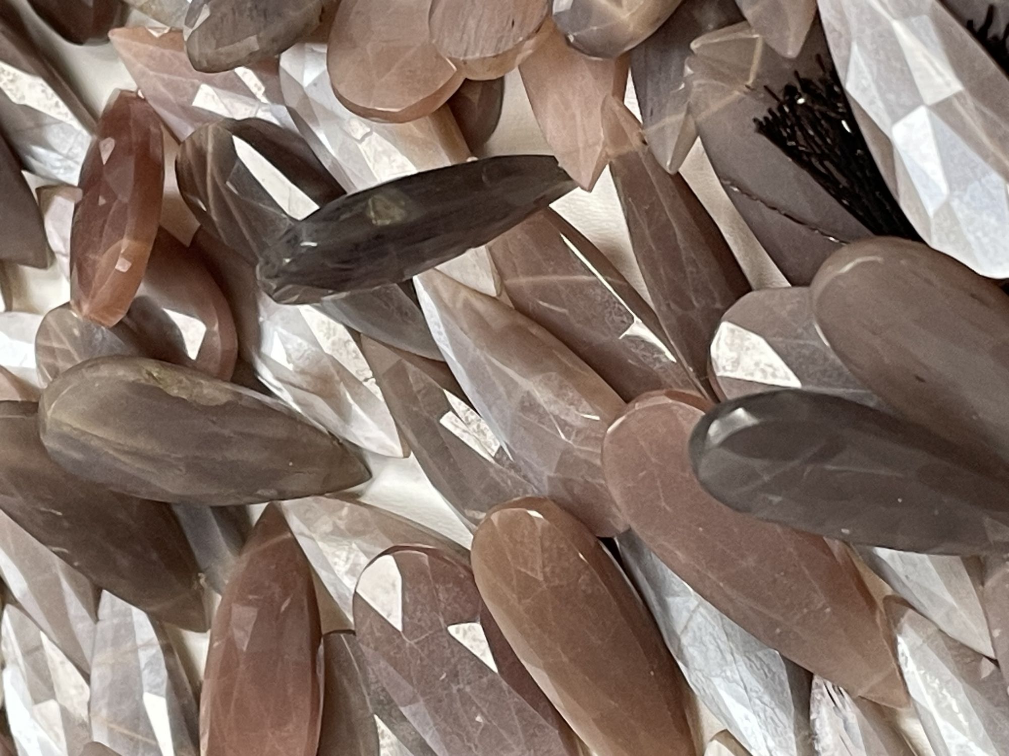 Chocolate Moonstone Long Pear Faceted