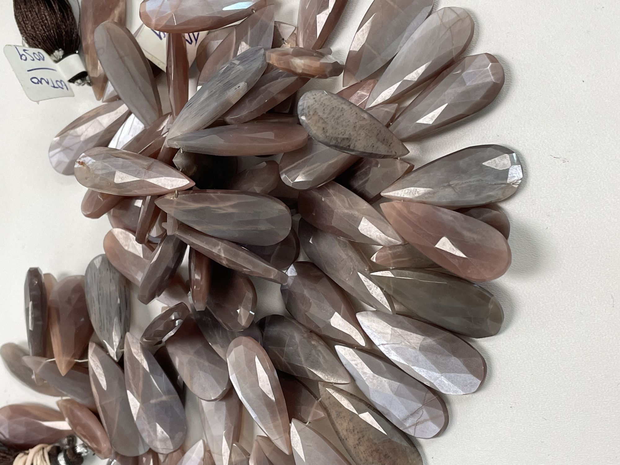 Chocolate Moonstone Long Pear Faceted