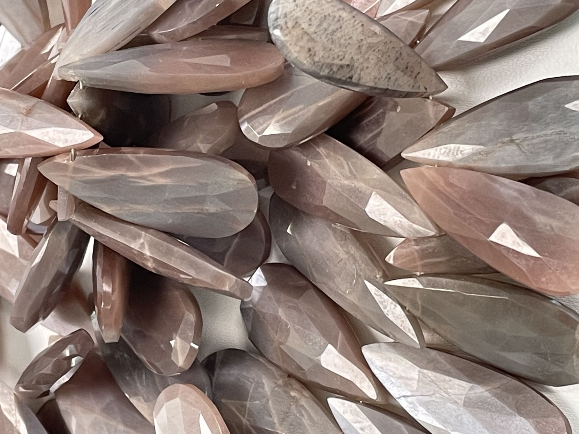 Chocolate Moonstone Long Pear Faceted