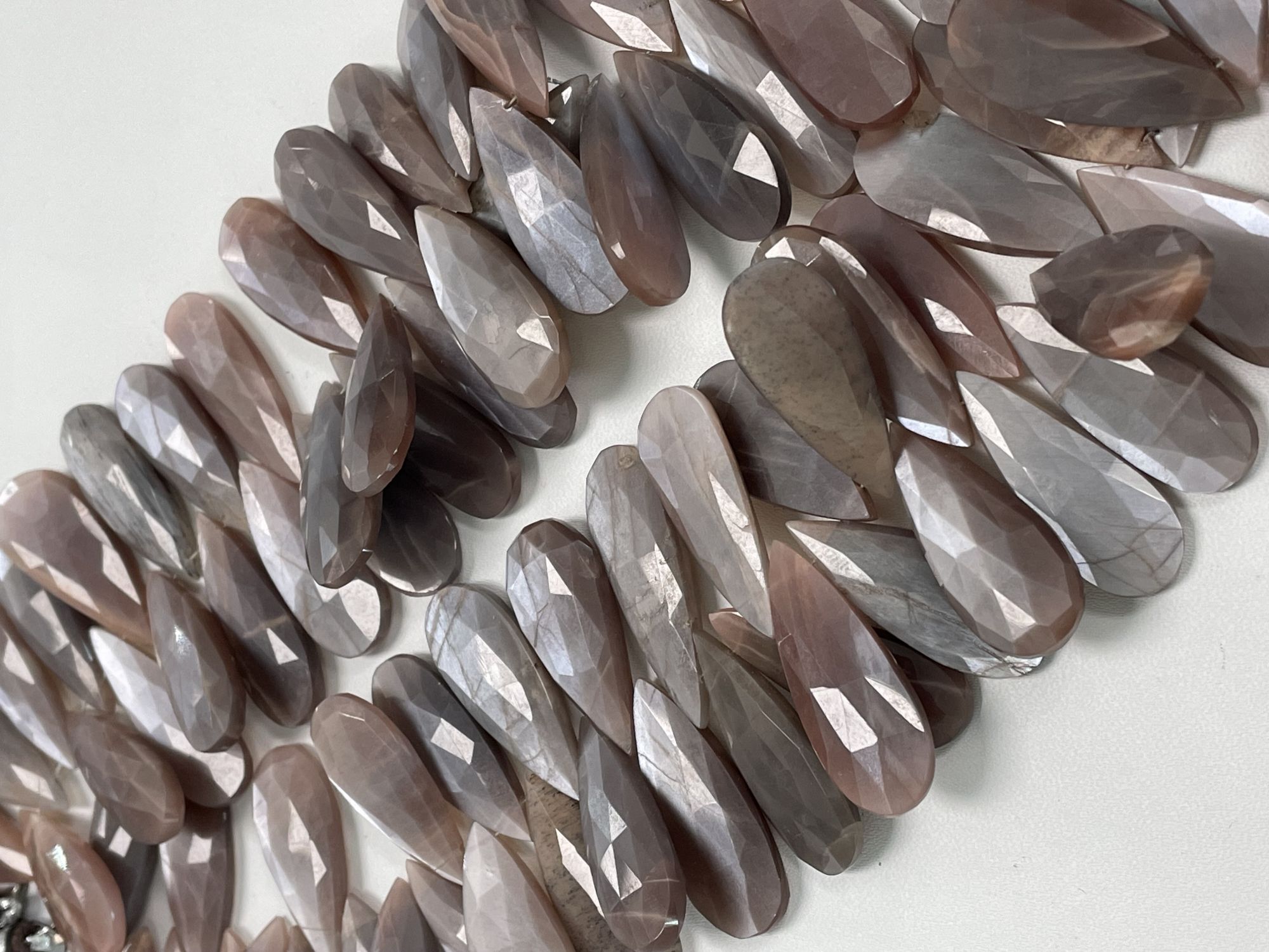 Chocolate Moonstone Long Pear Faceted