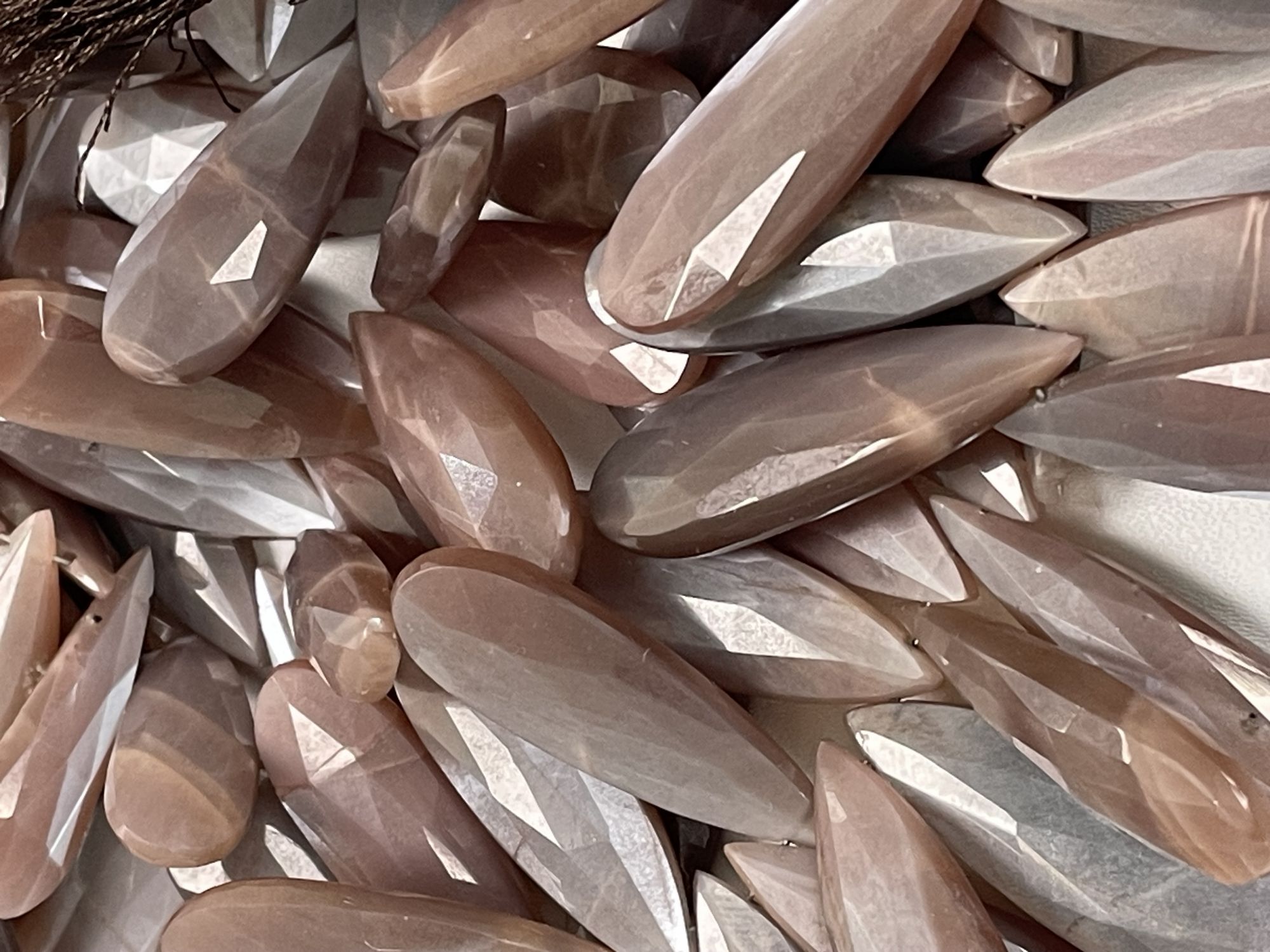 Chocolate Moonstone Long Pear Faceted