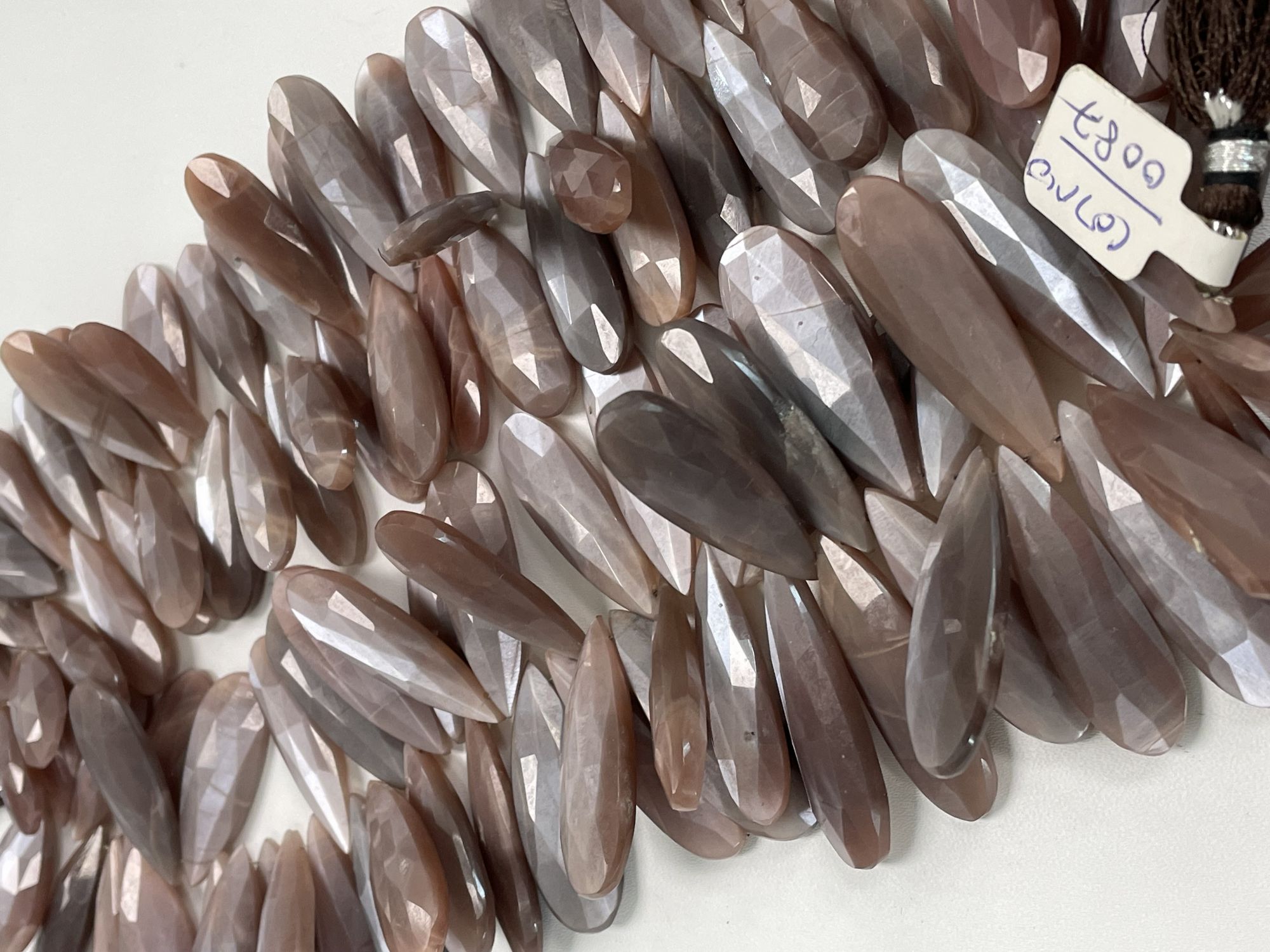 Chocolate Moonstone Long Pear Faceted