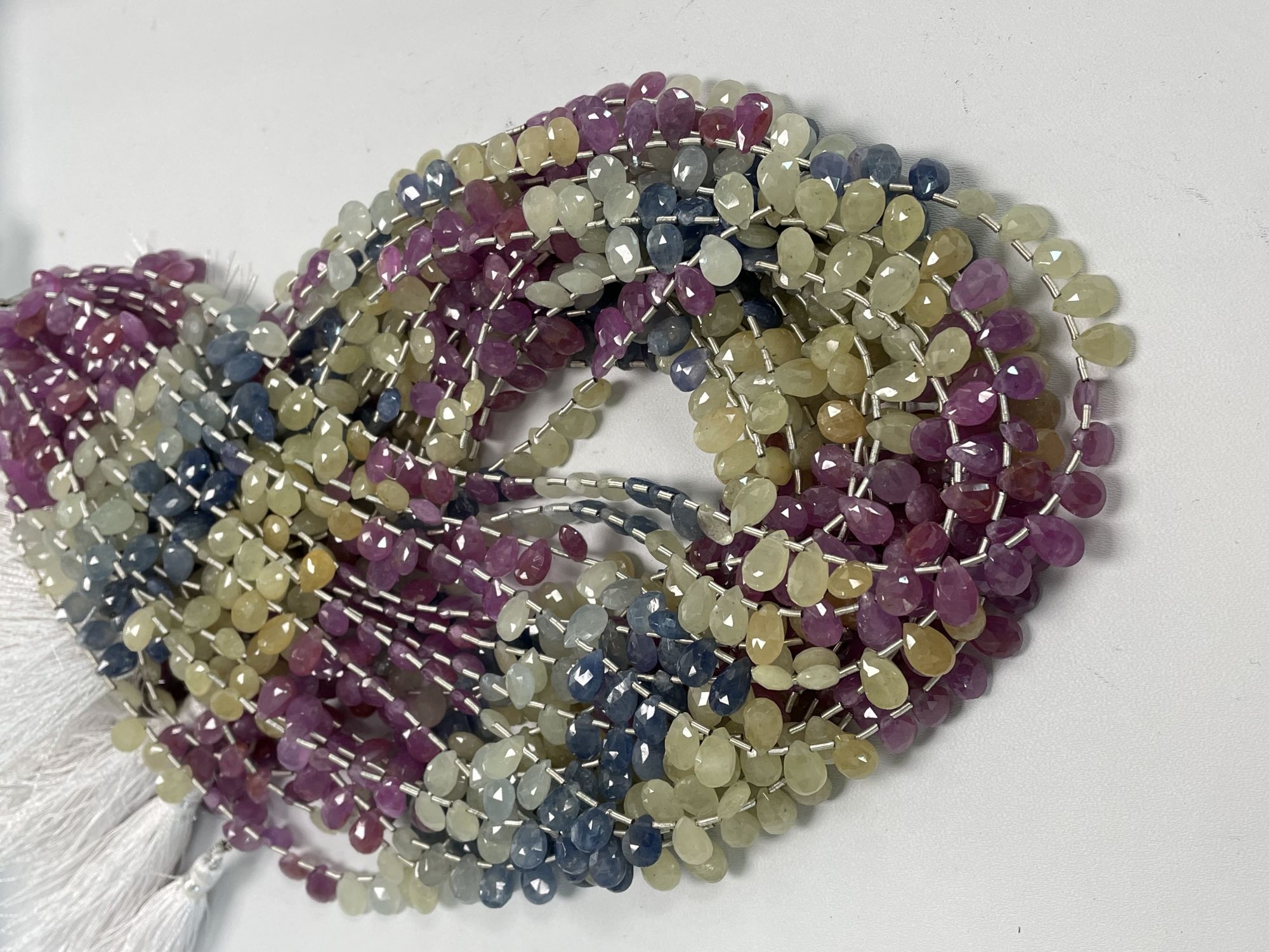 Multi Color Sapphire Pear Faceted