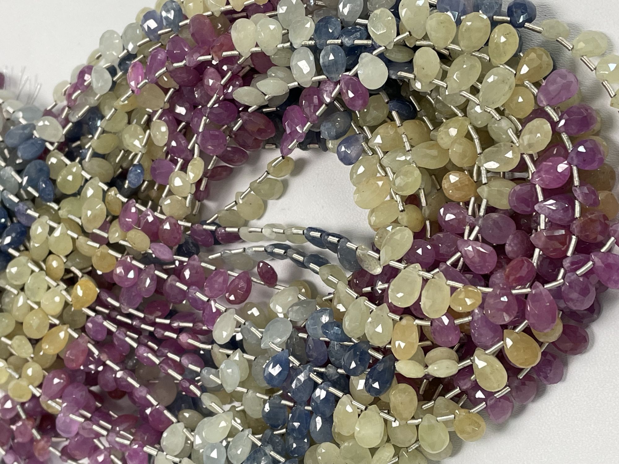 Multi Color Sapphire Pear Faceted