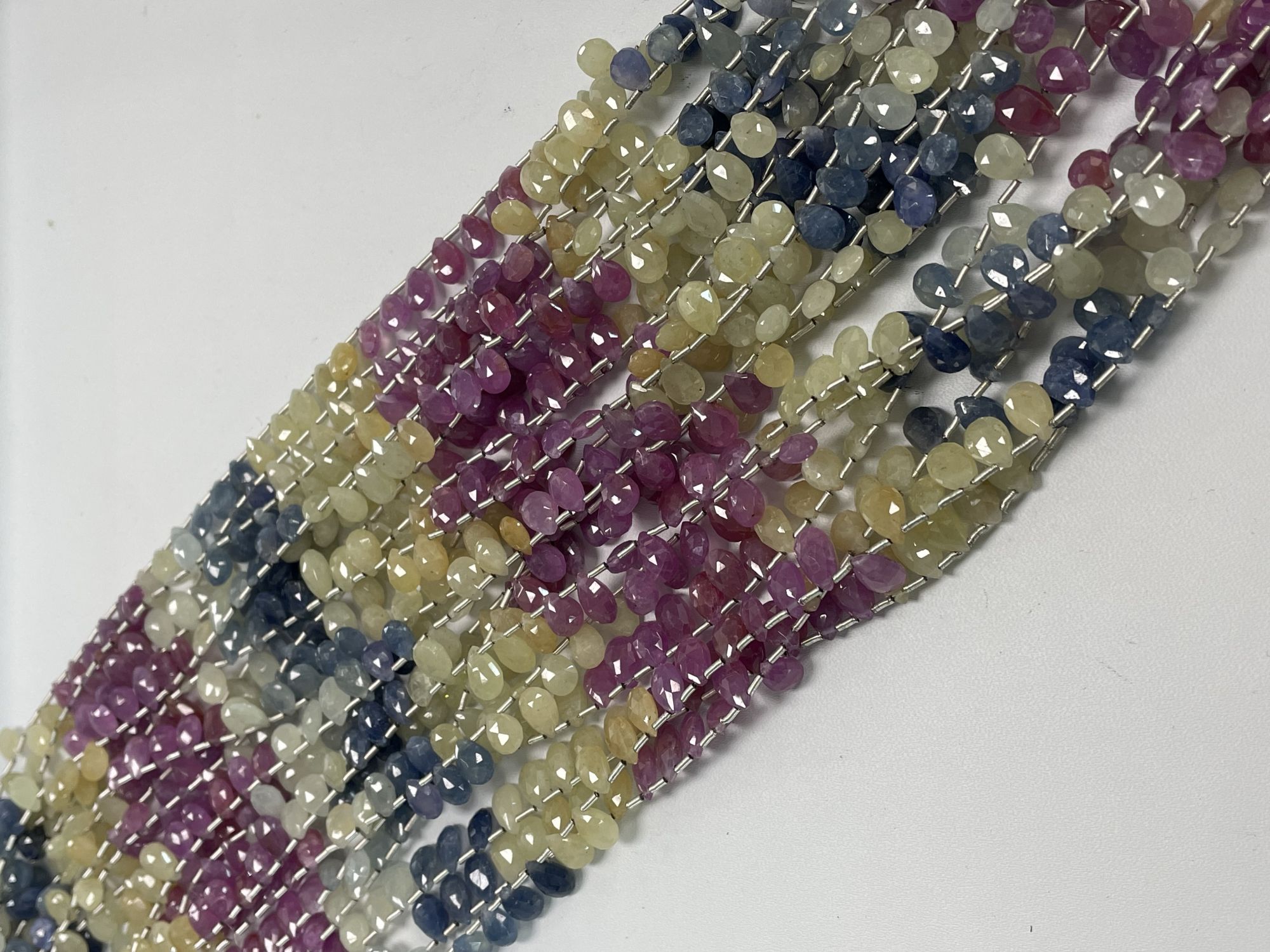 Multi Color Sapphire Pear Faceted