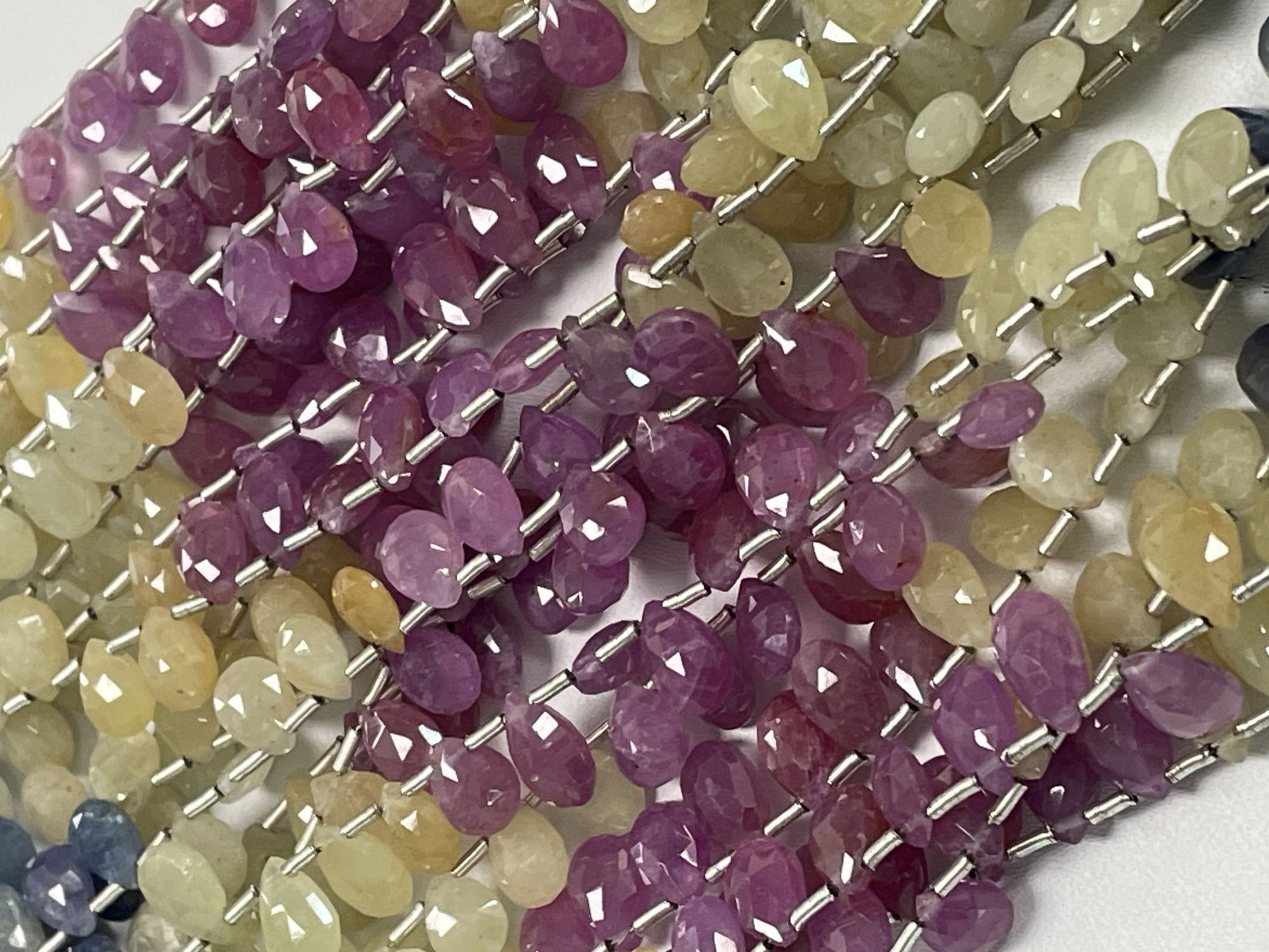 Multi Color Sapphire Pear Faceted