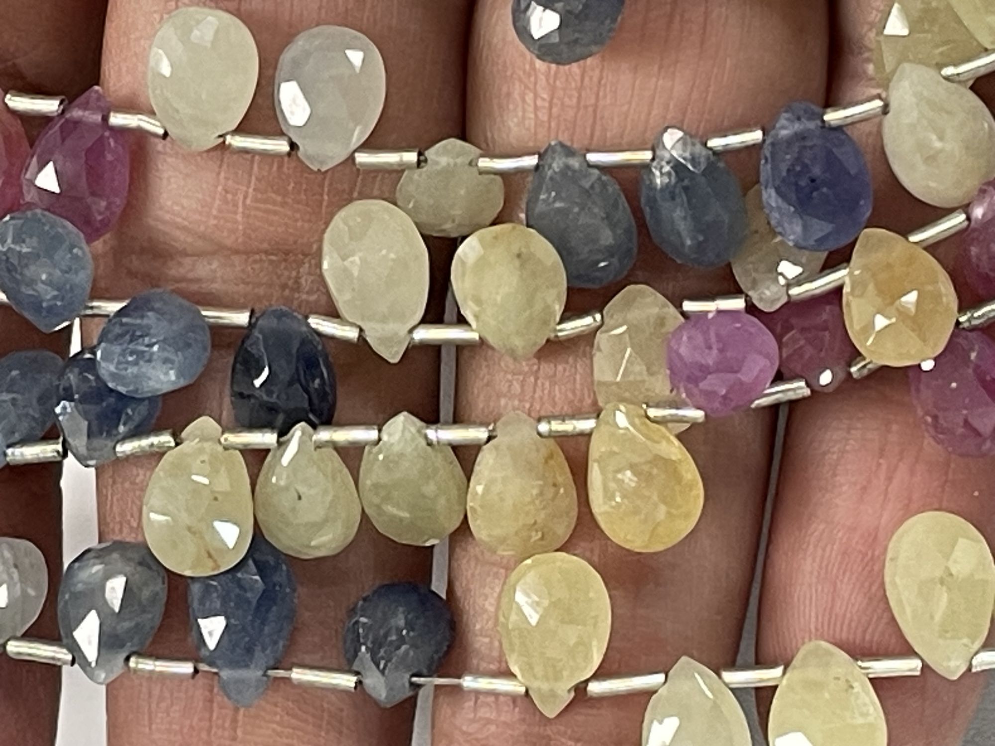 Multi Color Sapphire Pear Faceted