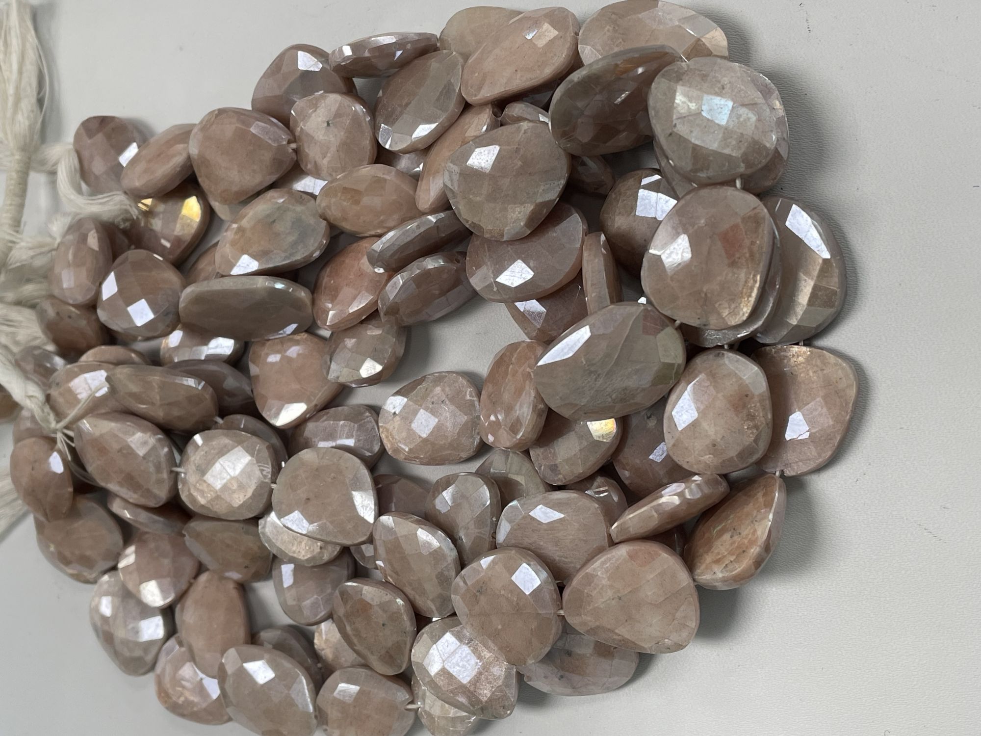 Coated Peach Moonstone Nugget Faceted