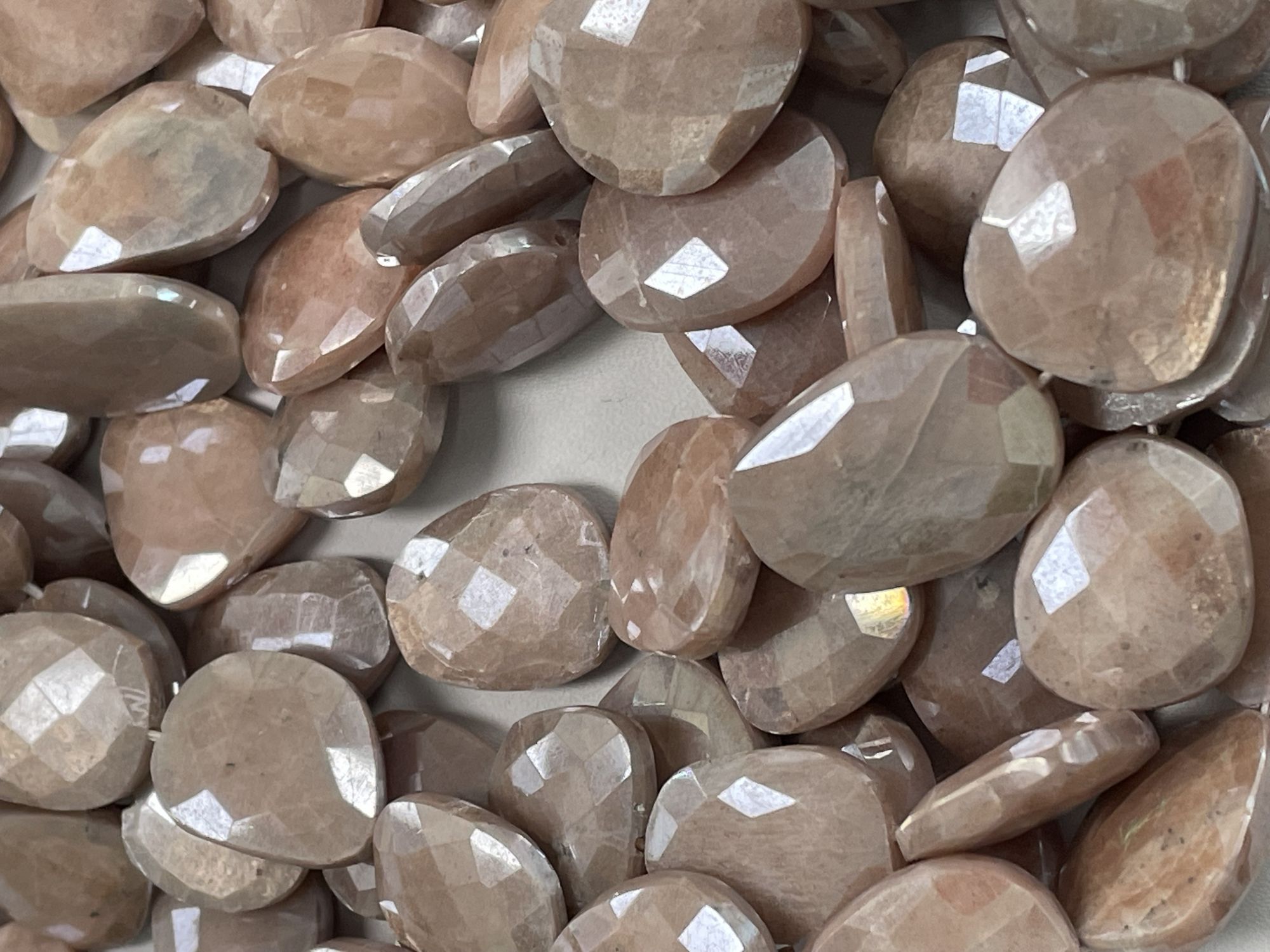 Coated Peach Moonstone Nugget Faceted