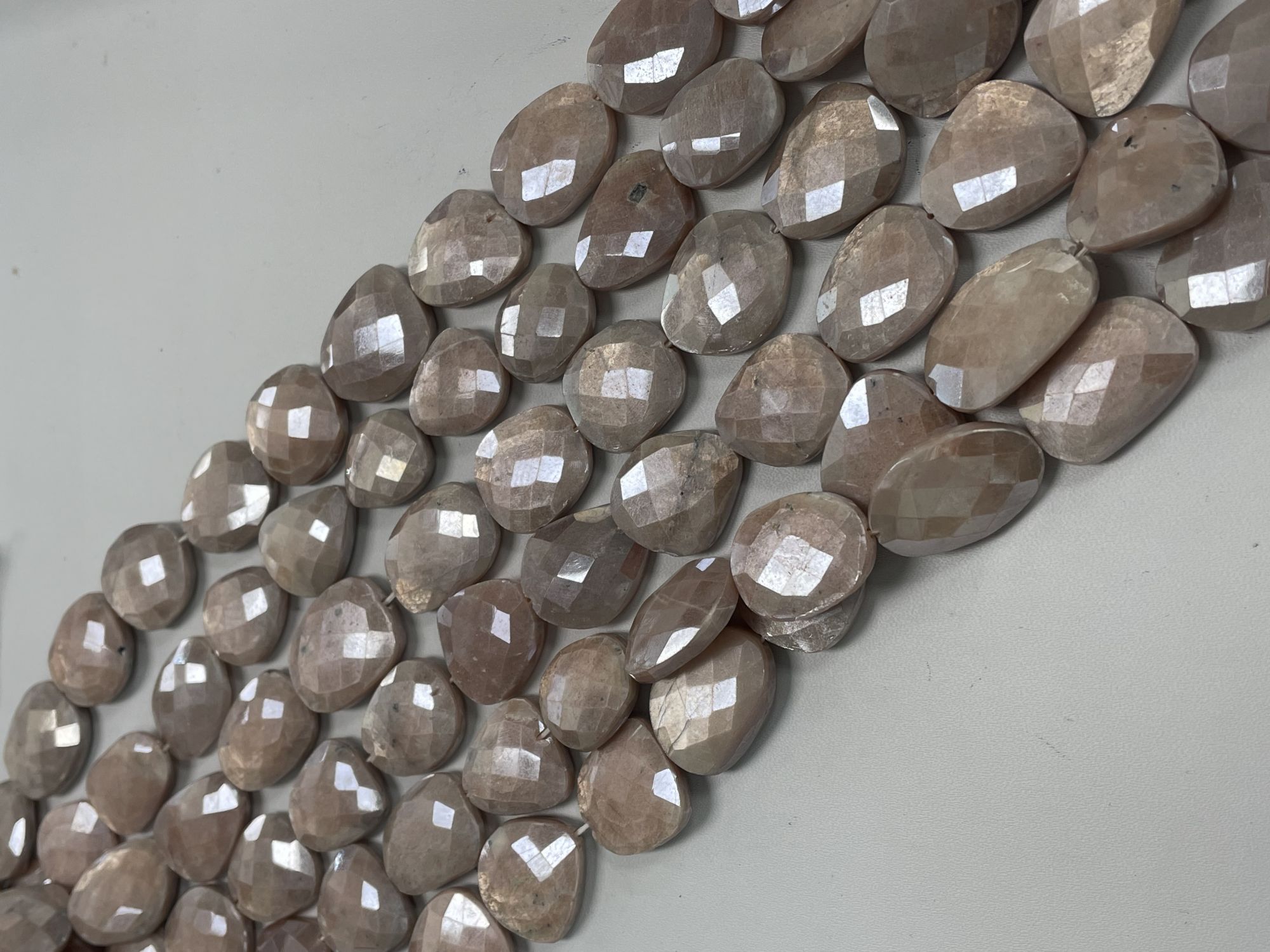 Coated Peach Moonstone Nugget Faceted