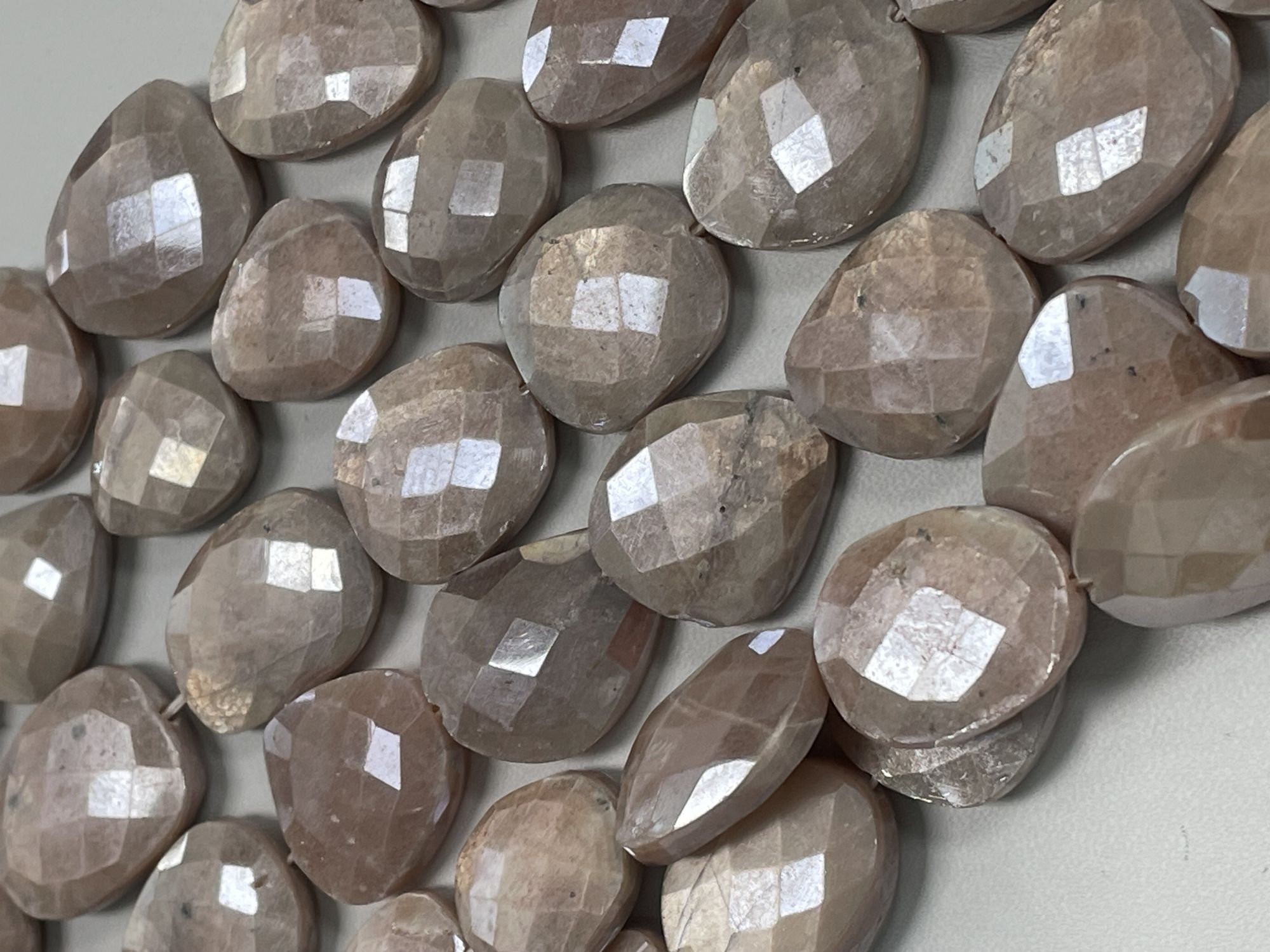 Coated Peach Moonstone Nugget Faceted