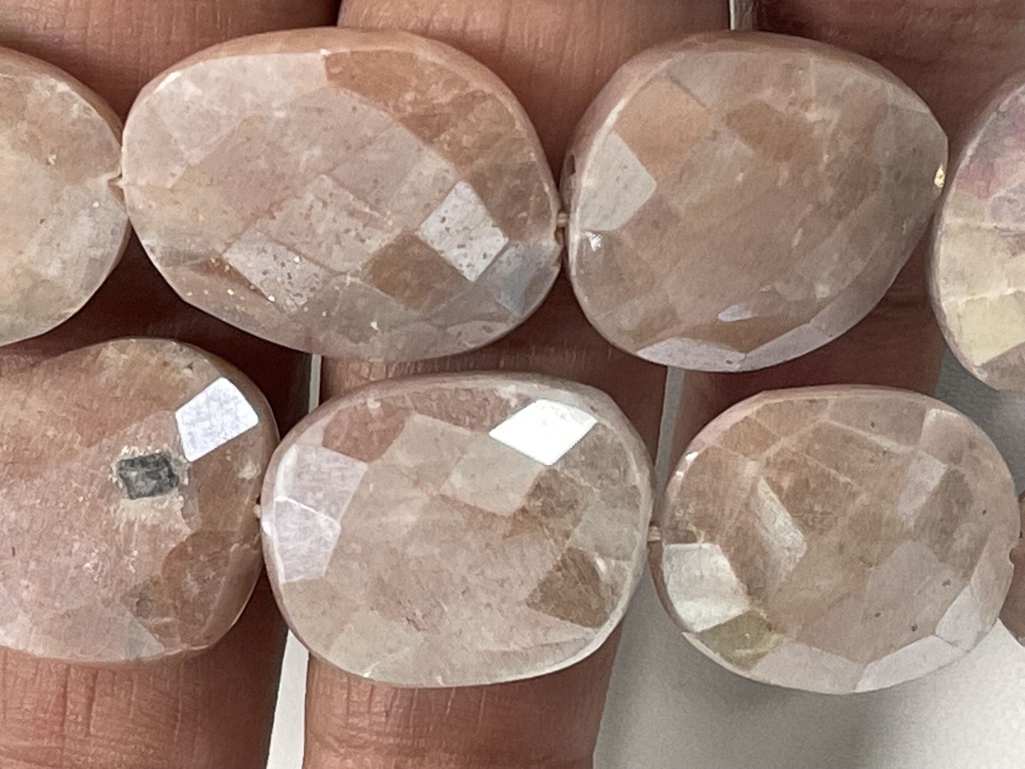 Coated Peach Moonstone Nugget Faceted