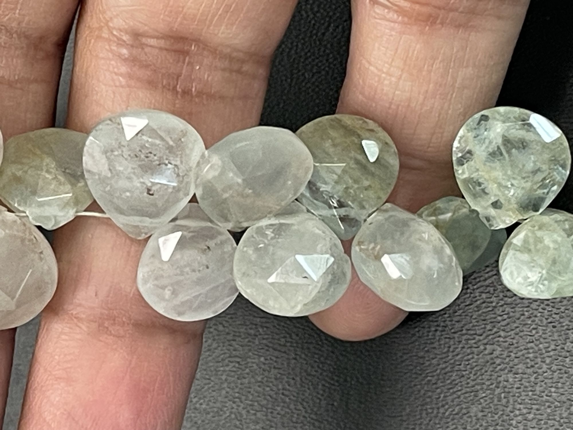 Green Aquamarine Heart Faceted