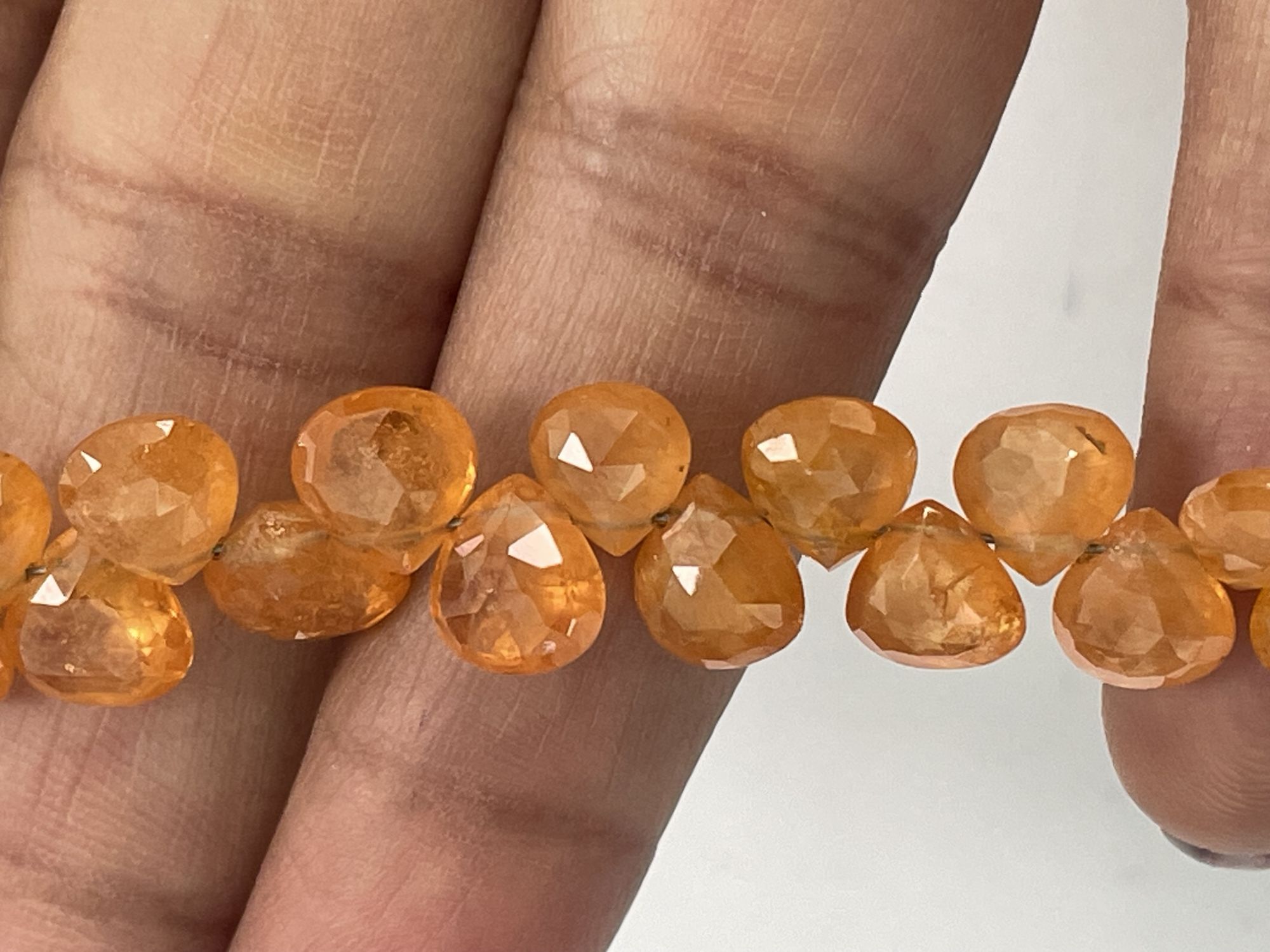 Orange Fanta Garnet Heart Faceted