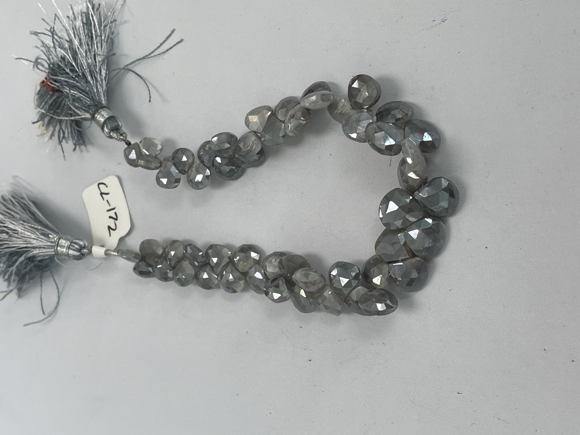Grey Coated Moonstone Heart Faceted