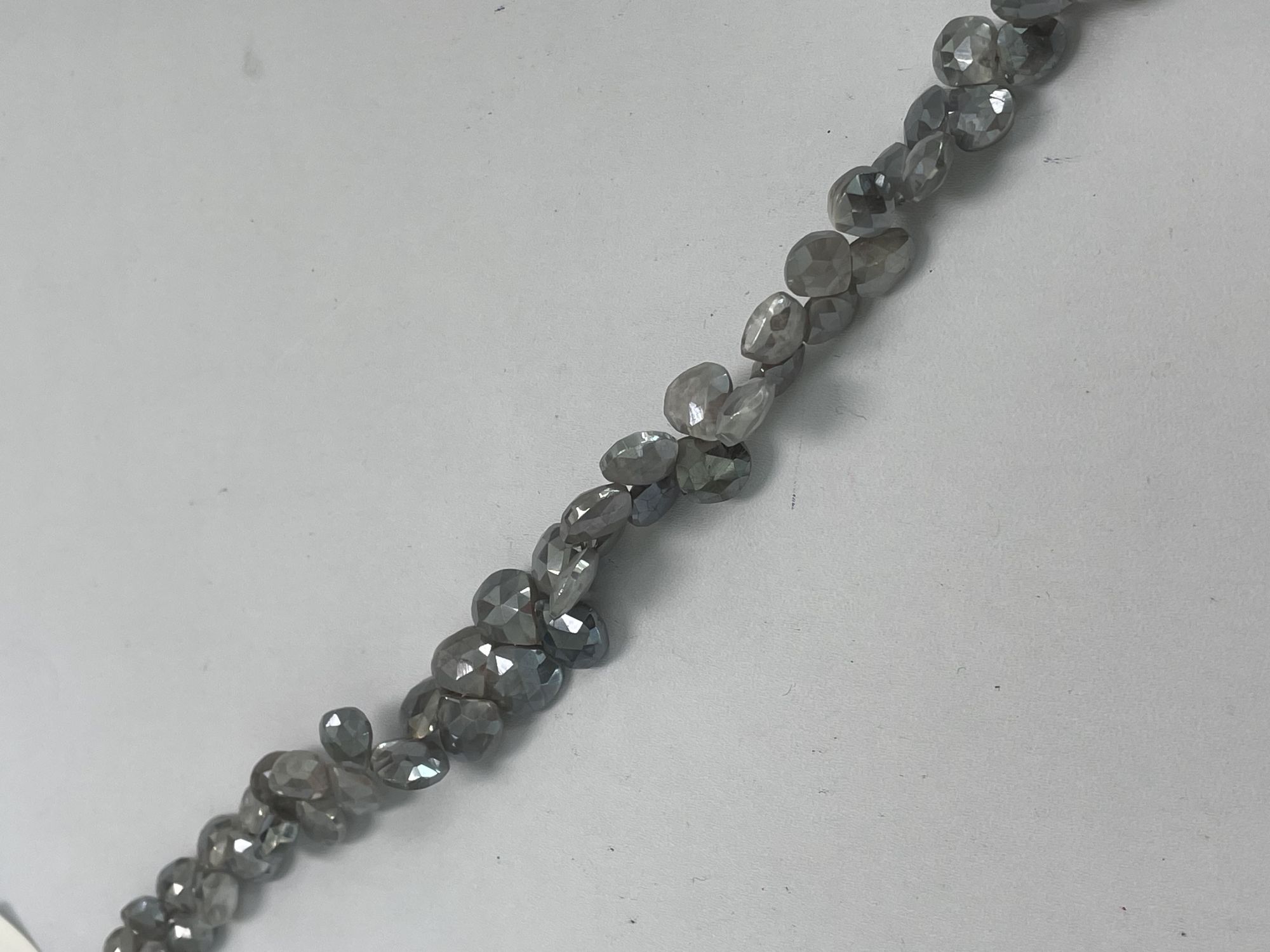 Grey Coated Moonstone Heart Faceted