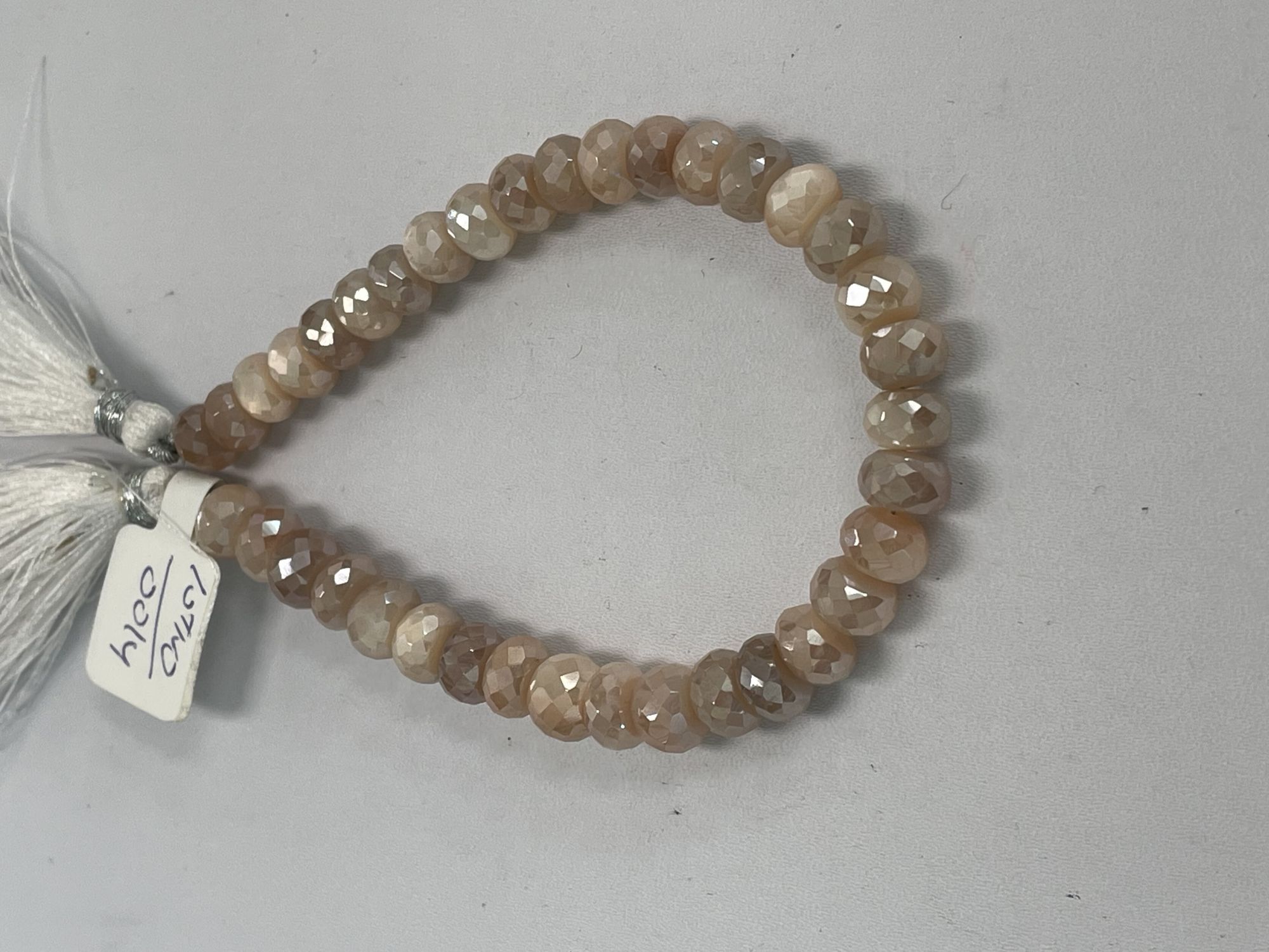 Peach Coated Moonstone Rondelle Faceted