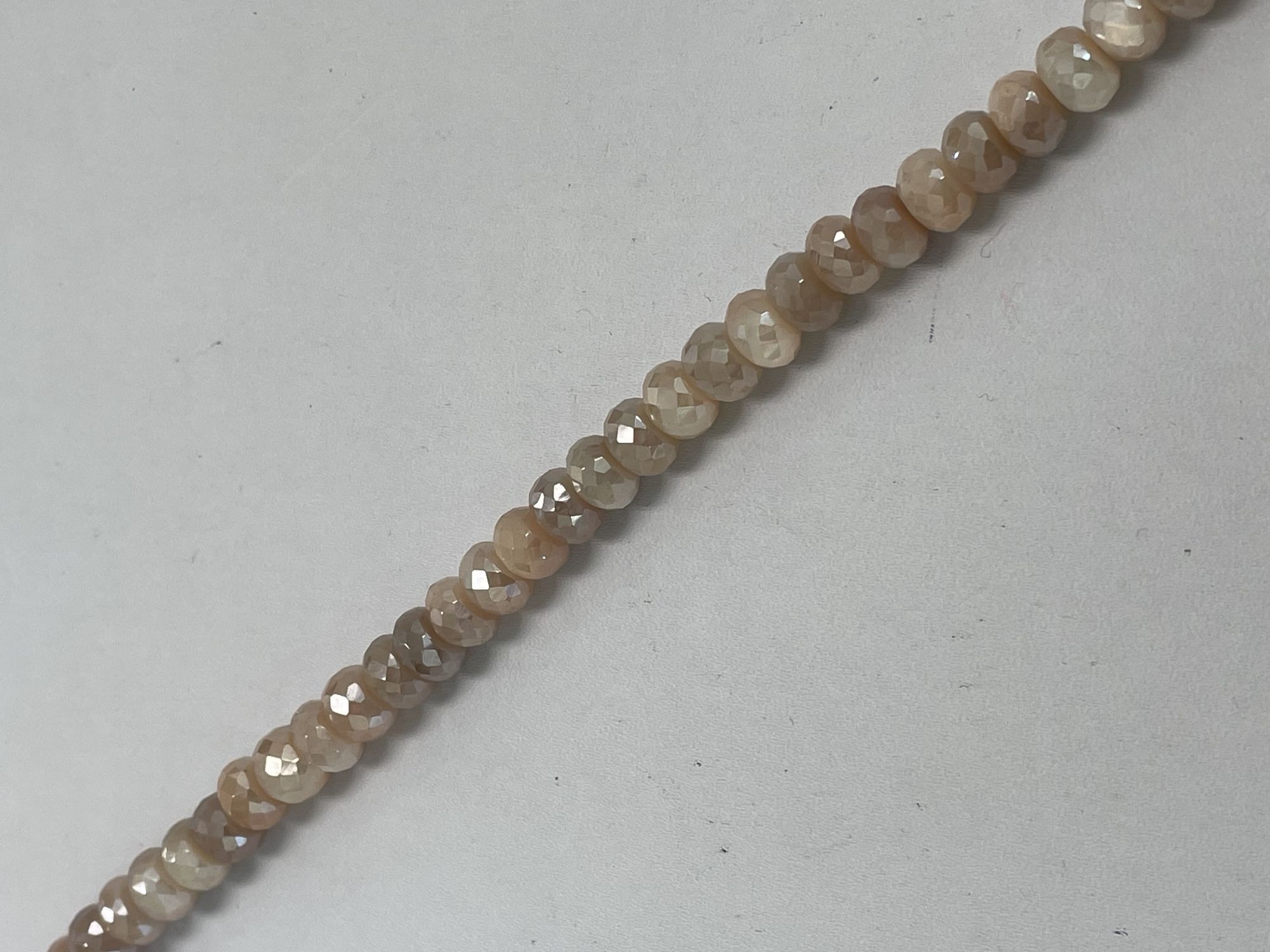 Peach Coated Moonstone Rondelle Faceted