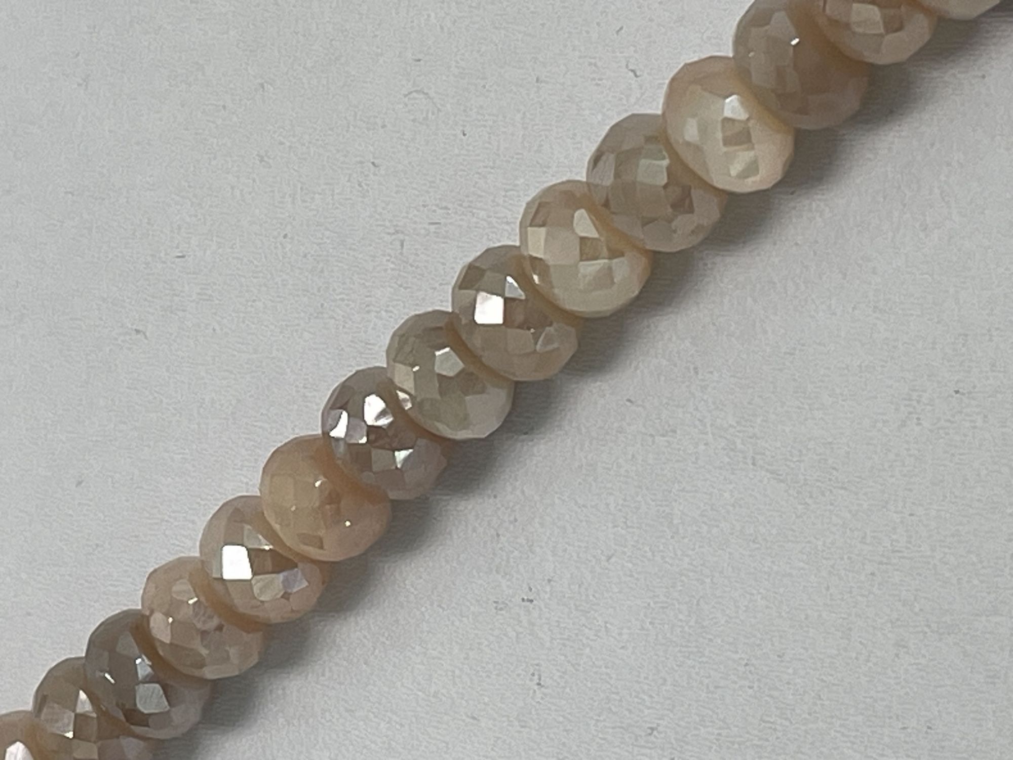 Peach Coated Moonstone Rondelle Faceted