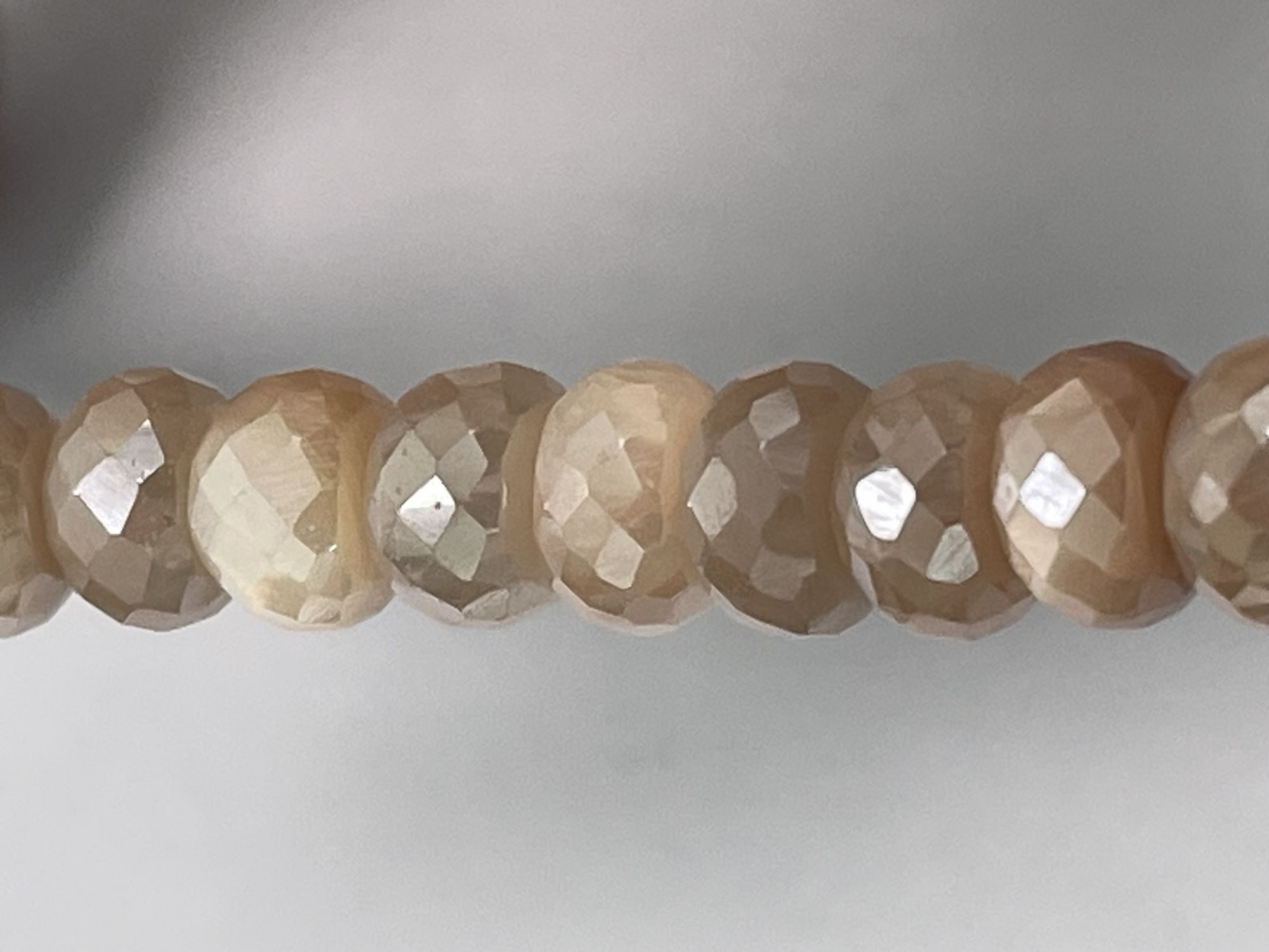 Peach Coated Moonstone Rondelle Faceted