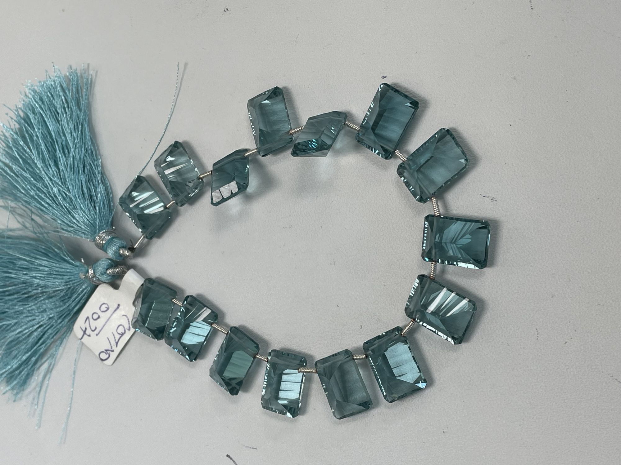 Blue Hydro Quartz Rectangle Faceted