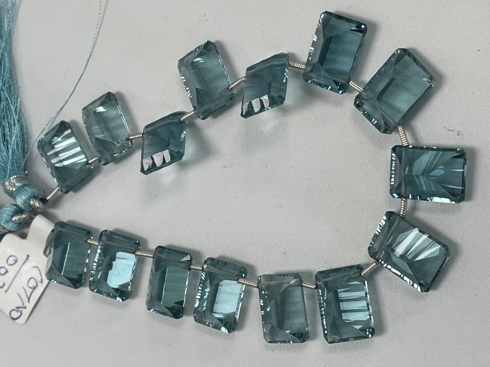 Blue Hydro Quartz Rectangle Faceted