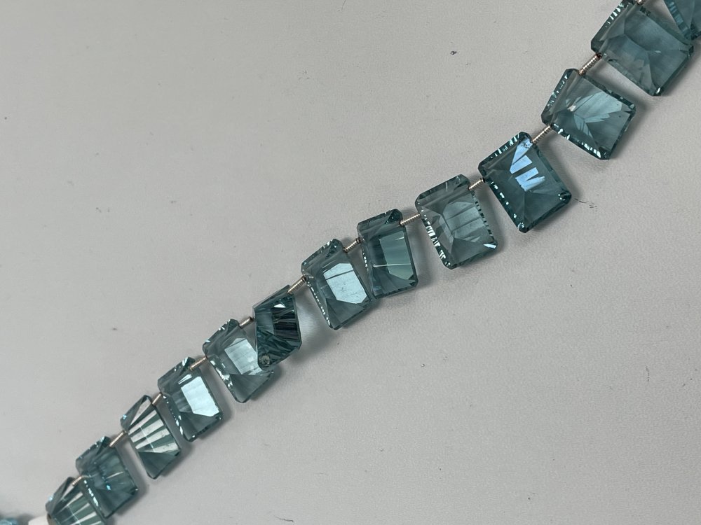 Blue Hydro Quartz Rectangle Faceted