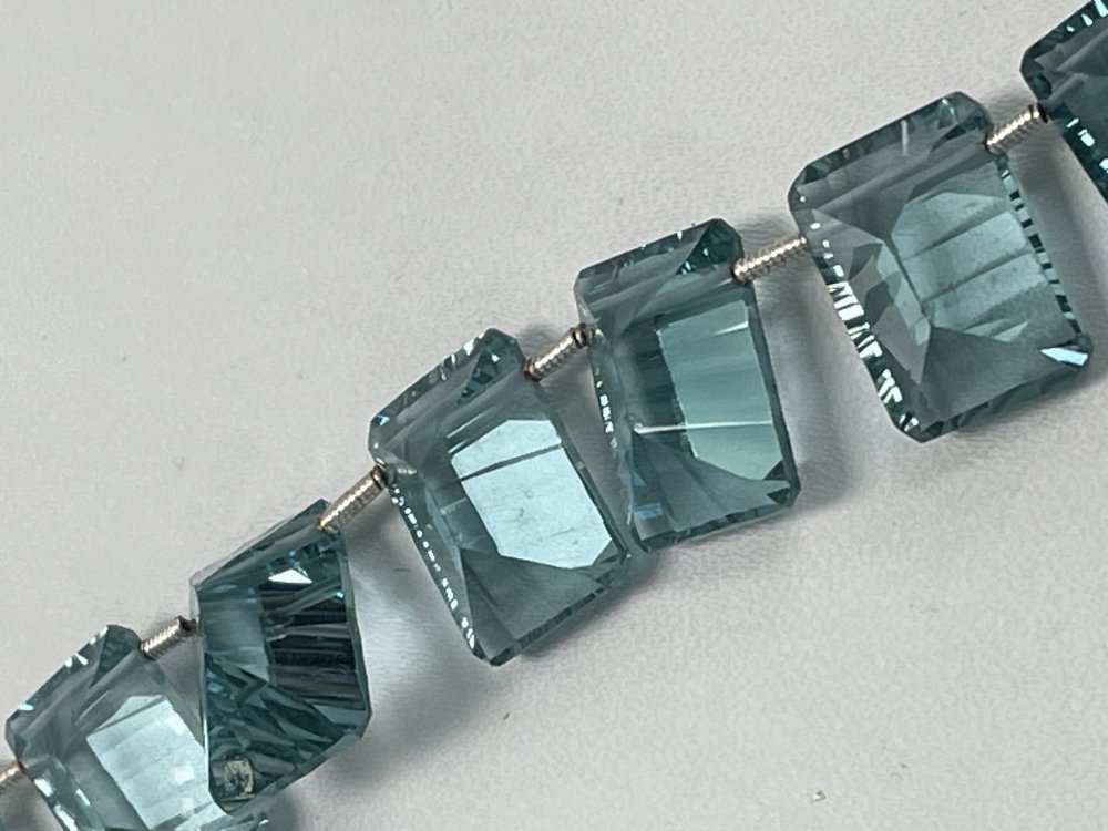 Blue Hydro Quartz Rectangle Faceted