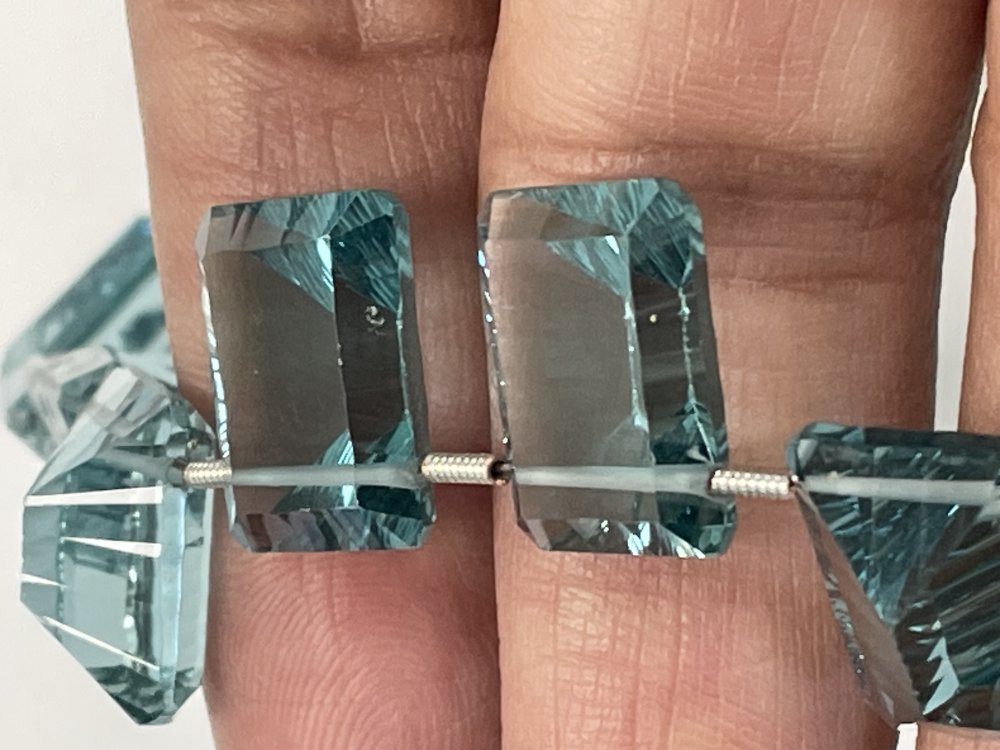 Blue Hydro Quartz Rectangle Faceted