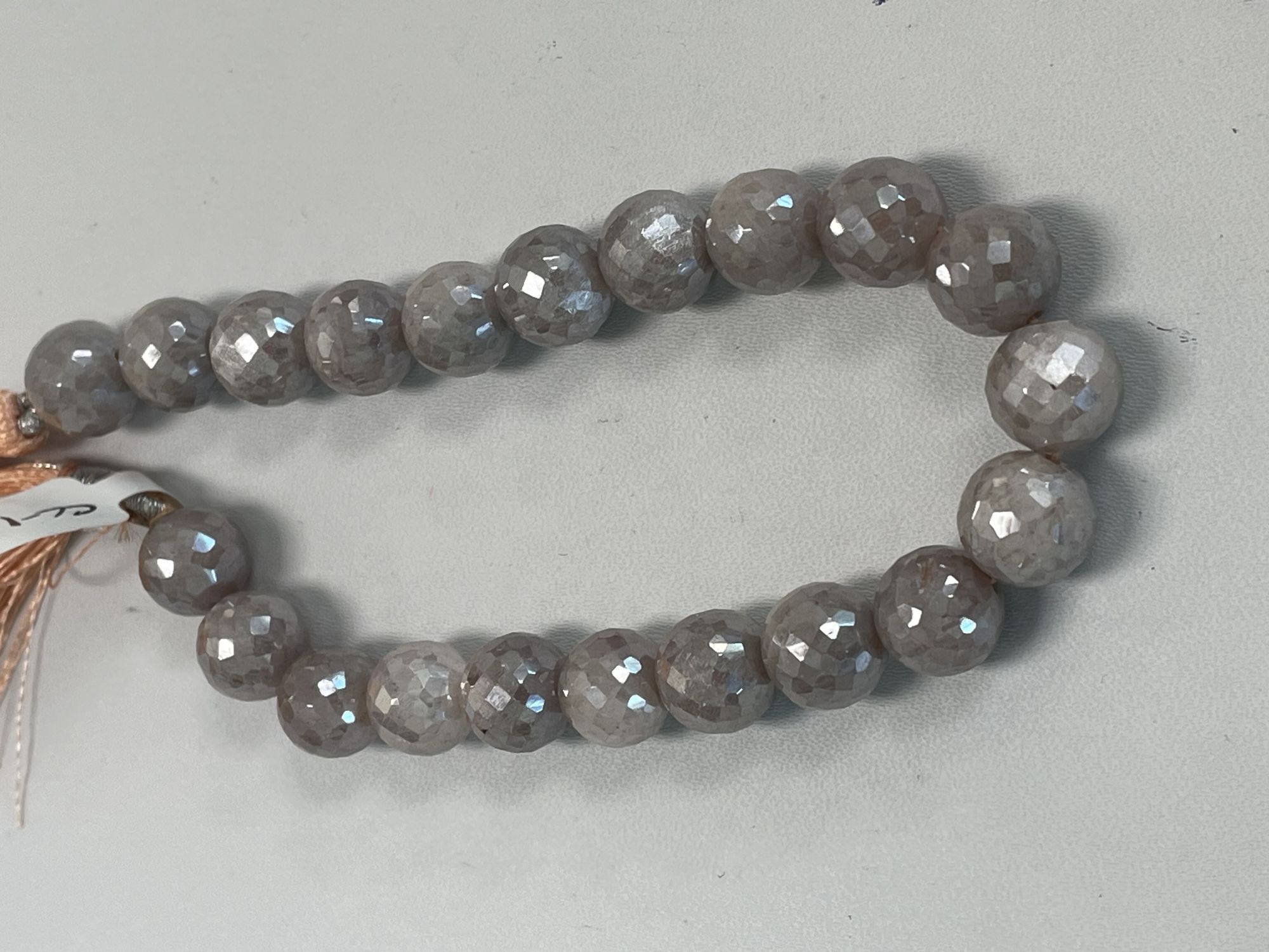 Peach Coated Moonstone Round Faceted